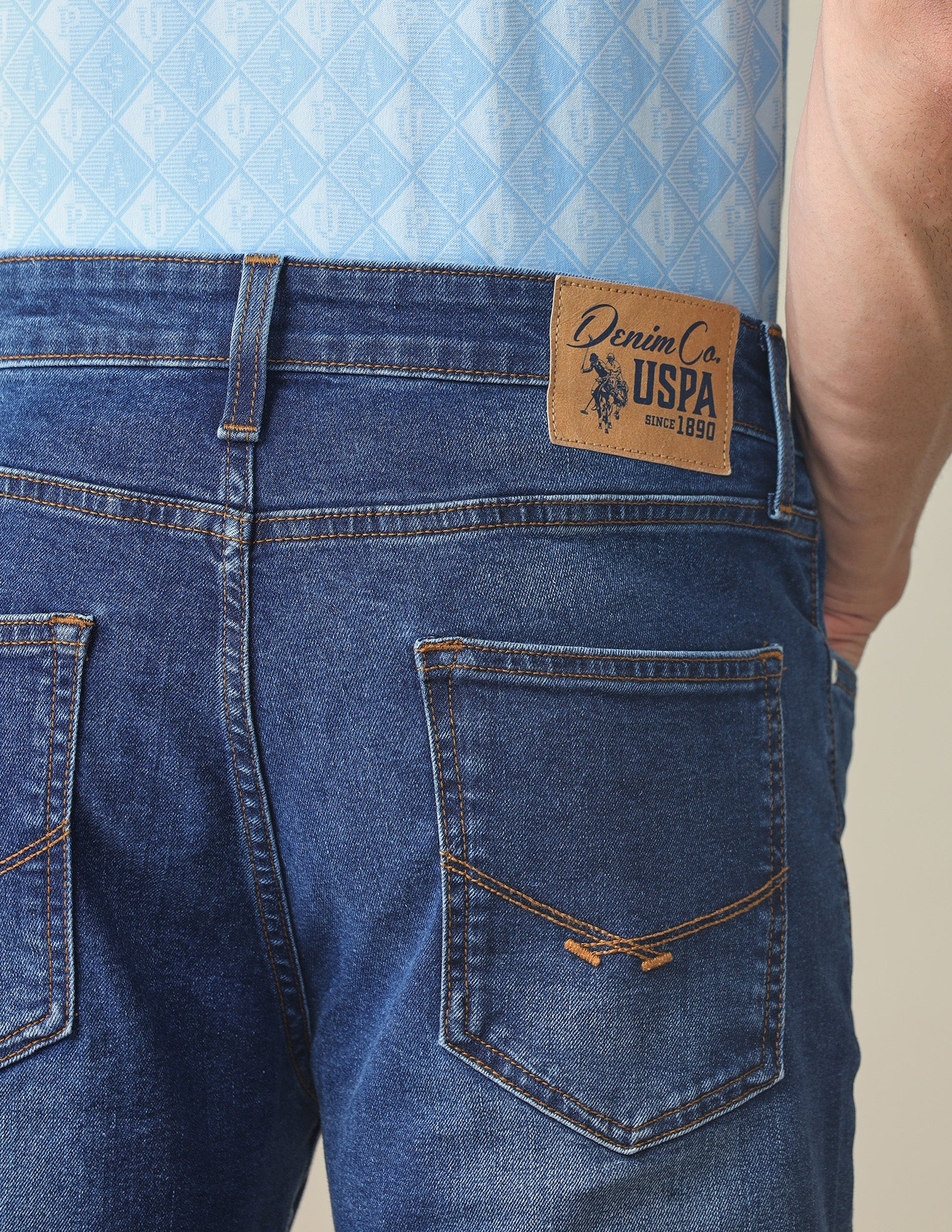 Harold Slim Straight Fit Blue Jeans - Image 8