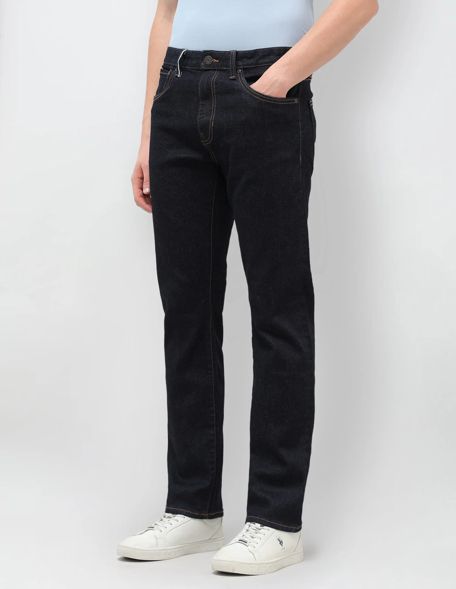 Harold Slim Straight Fit Blue Jeans - Image 4