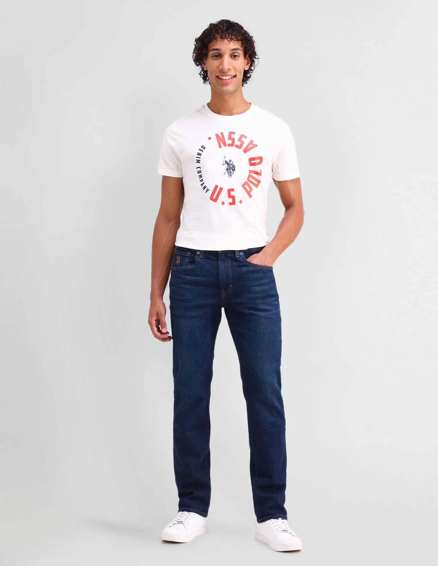 Harold Slim Straight Fit Blue Jeans - Image 3