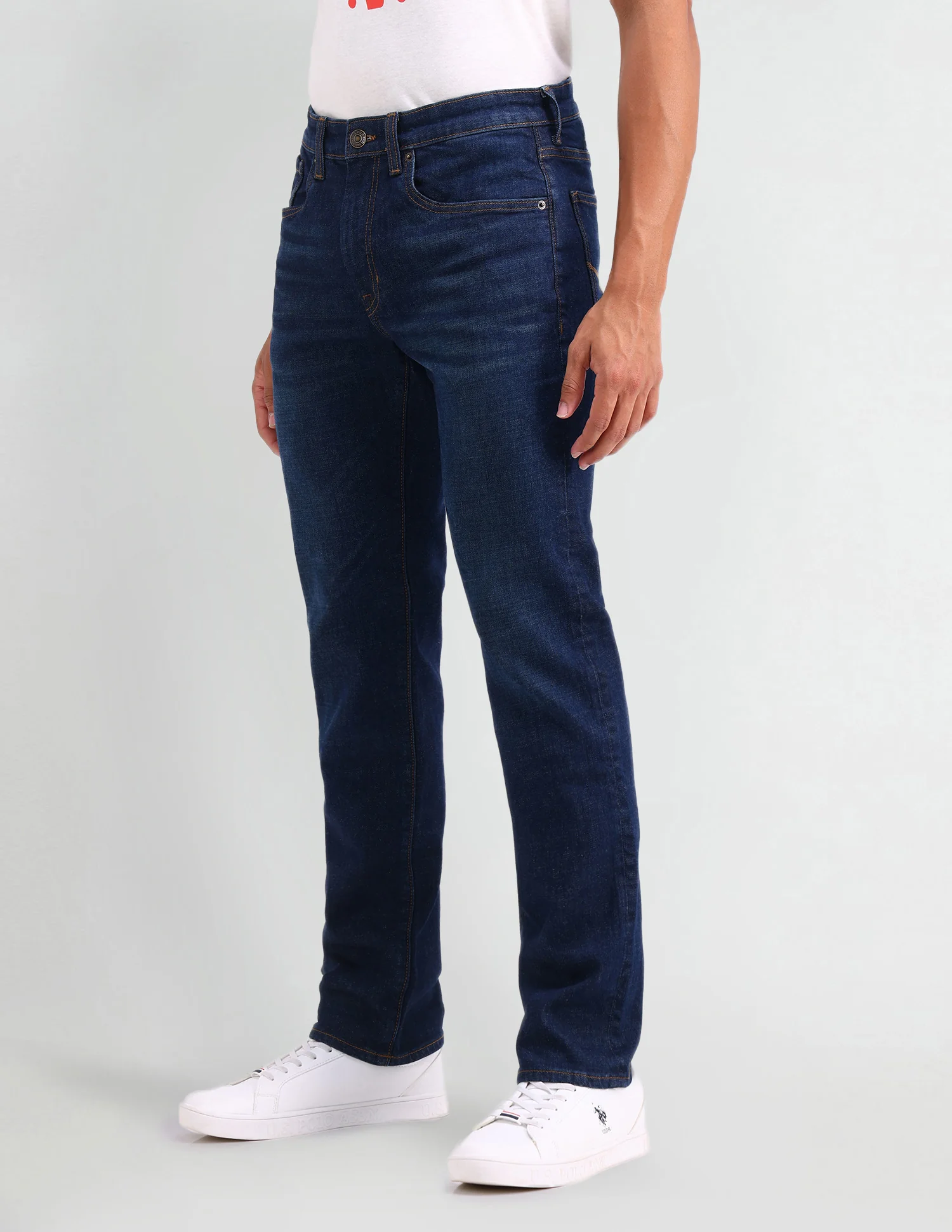 Harold Slim Straight Fit Blue Jeans - Image 4