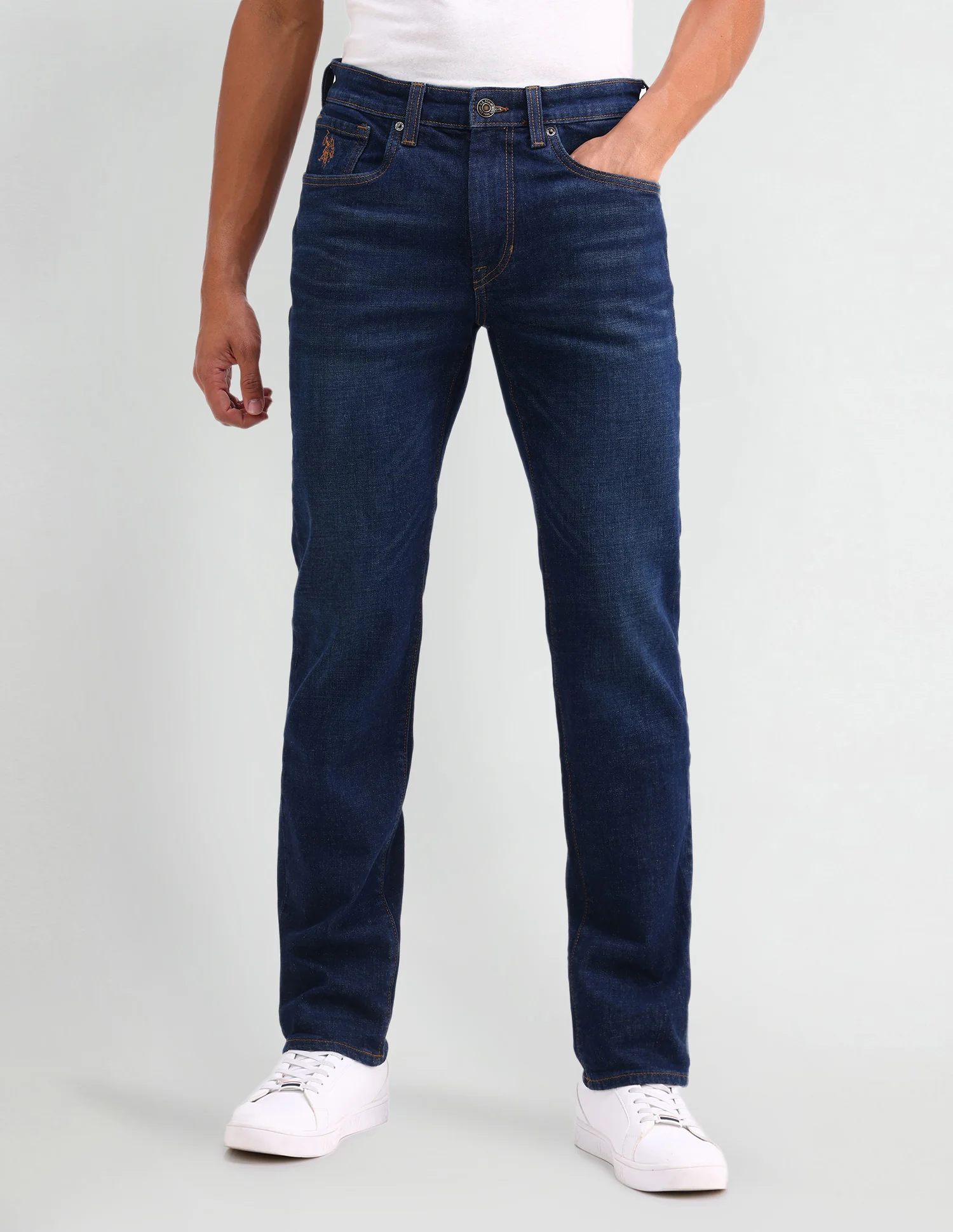 Harold Slim Straight Fit Blue Jeans - Image 6