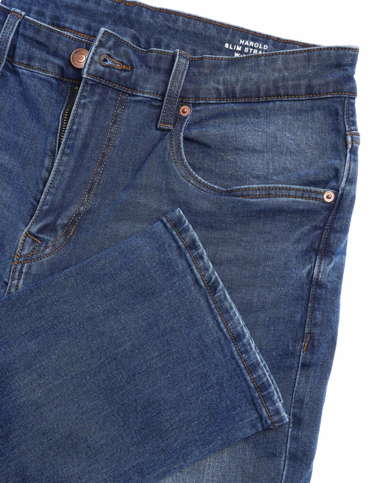 Harold Slim Straight Fit Blue Jeans - Image 2