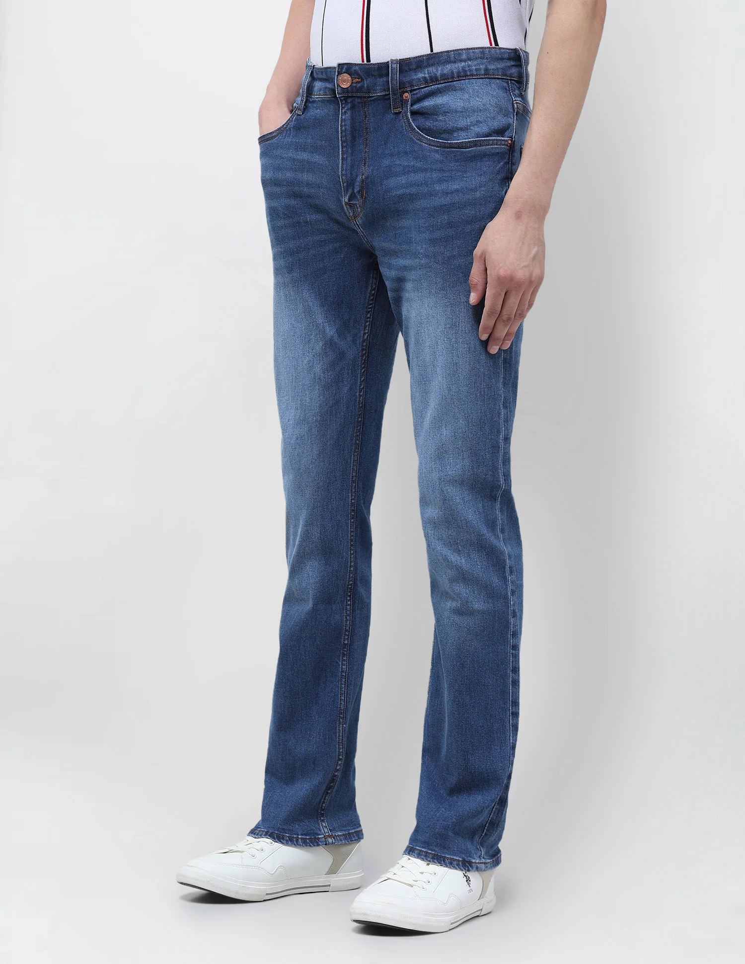Harold Slim Straight Fit Blue Jeans - Image 4