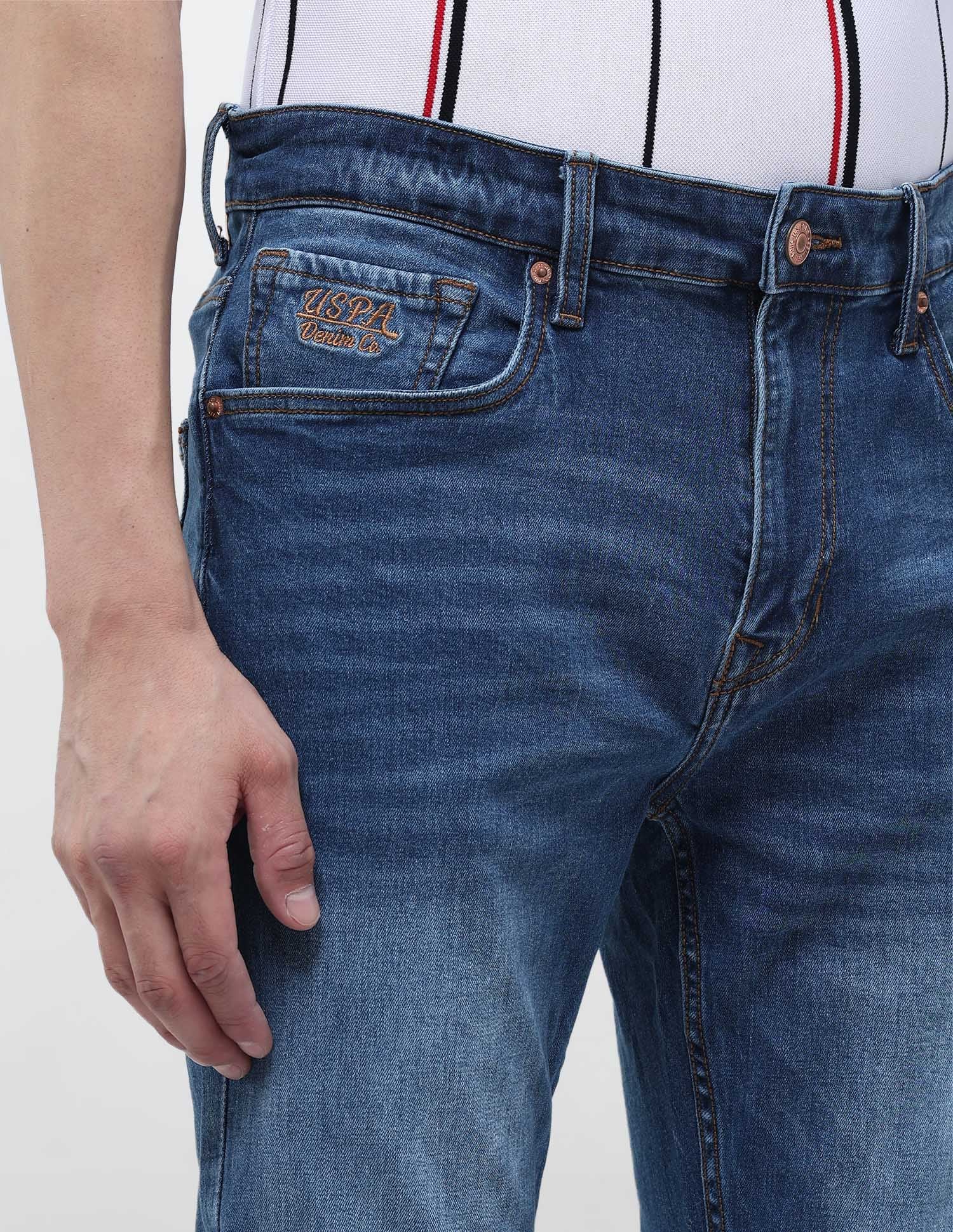 Harold Slim Straight Fit Blue Jeans - Image 7
