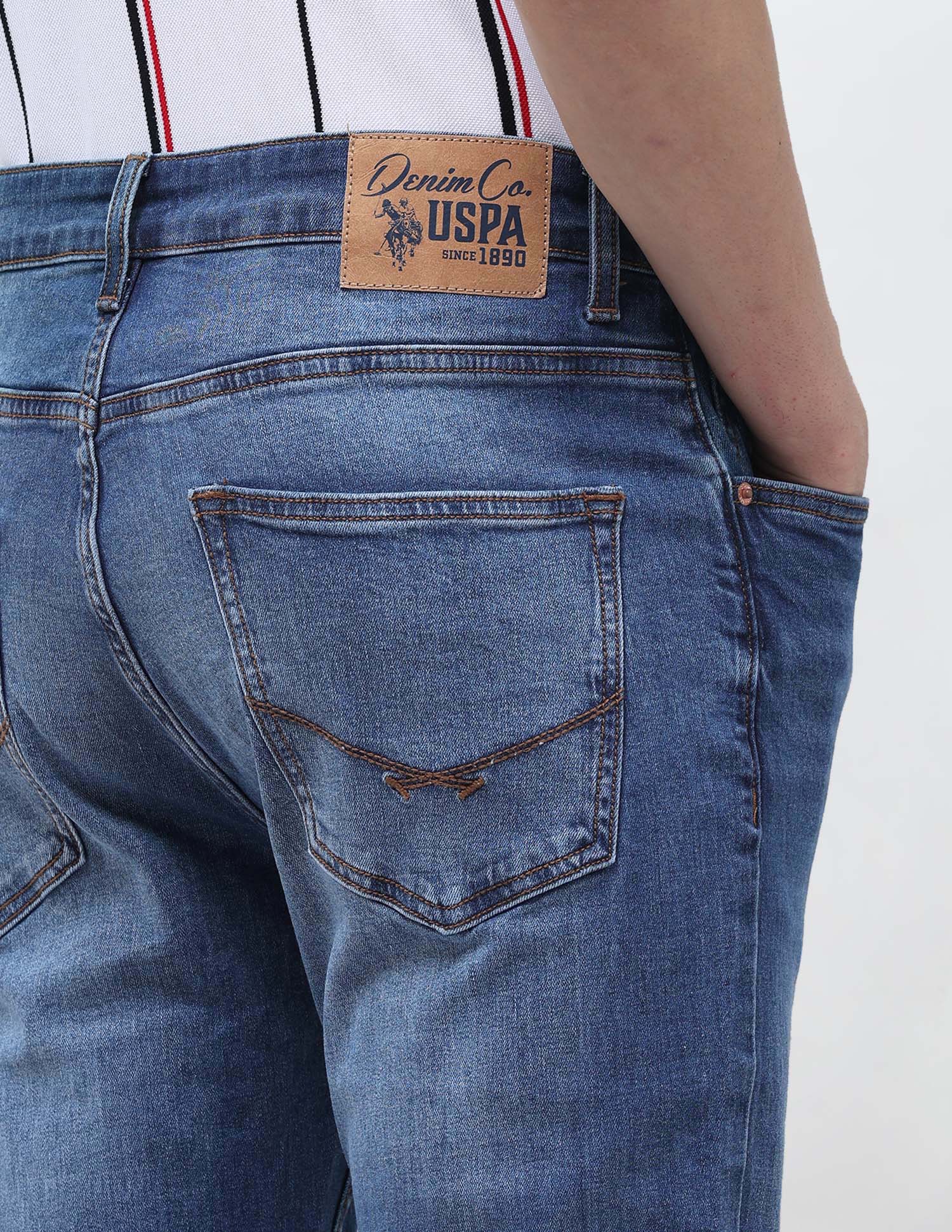 Harold Slim Straight Fit Blue Jeans - Image 8