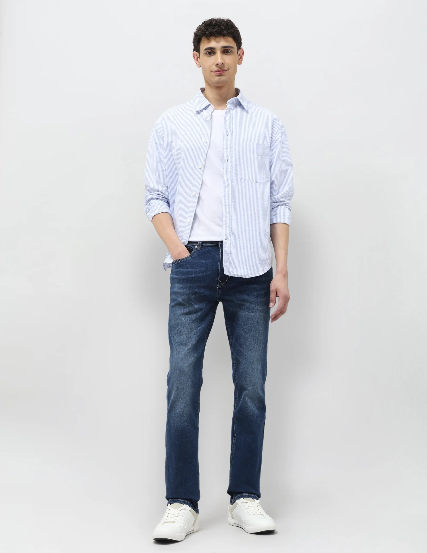 Harold Slim Straight Fit Blue Jeans - Image 3