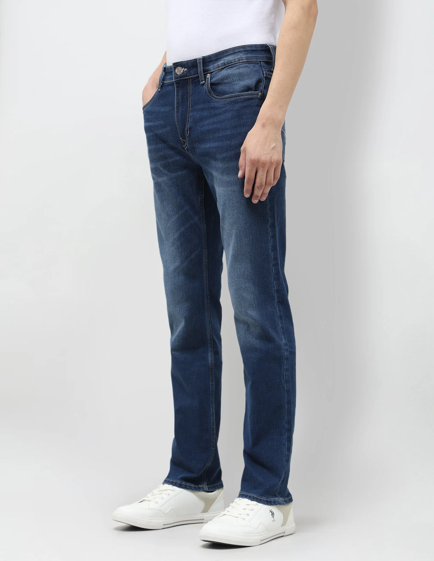 Harold Slim Straight Fit Blue Jeans - Image 4