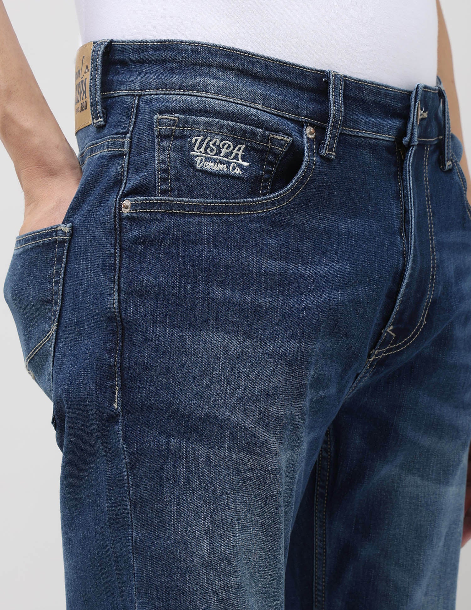 Harold Slim Straight Fit Blue Jeans - Image 7