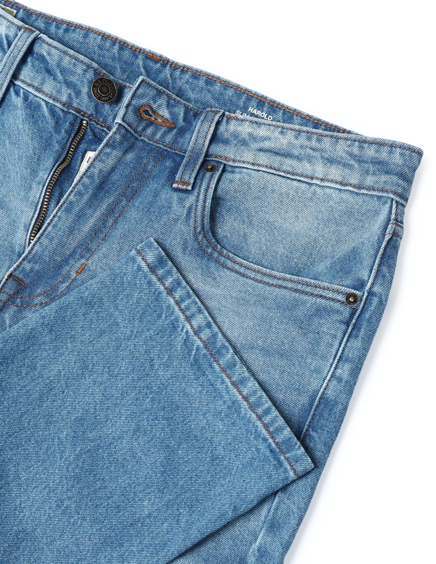 Harold Slim Straight Fit Blue Jeans - Image 2