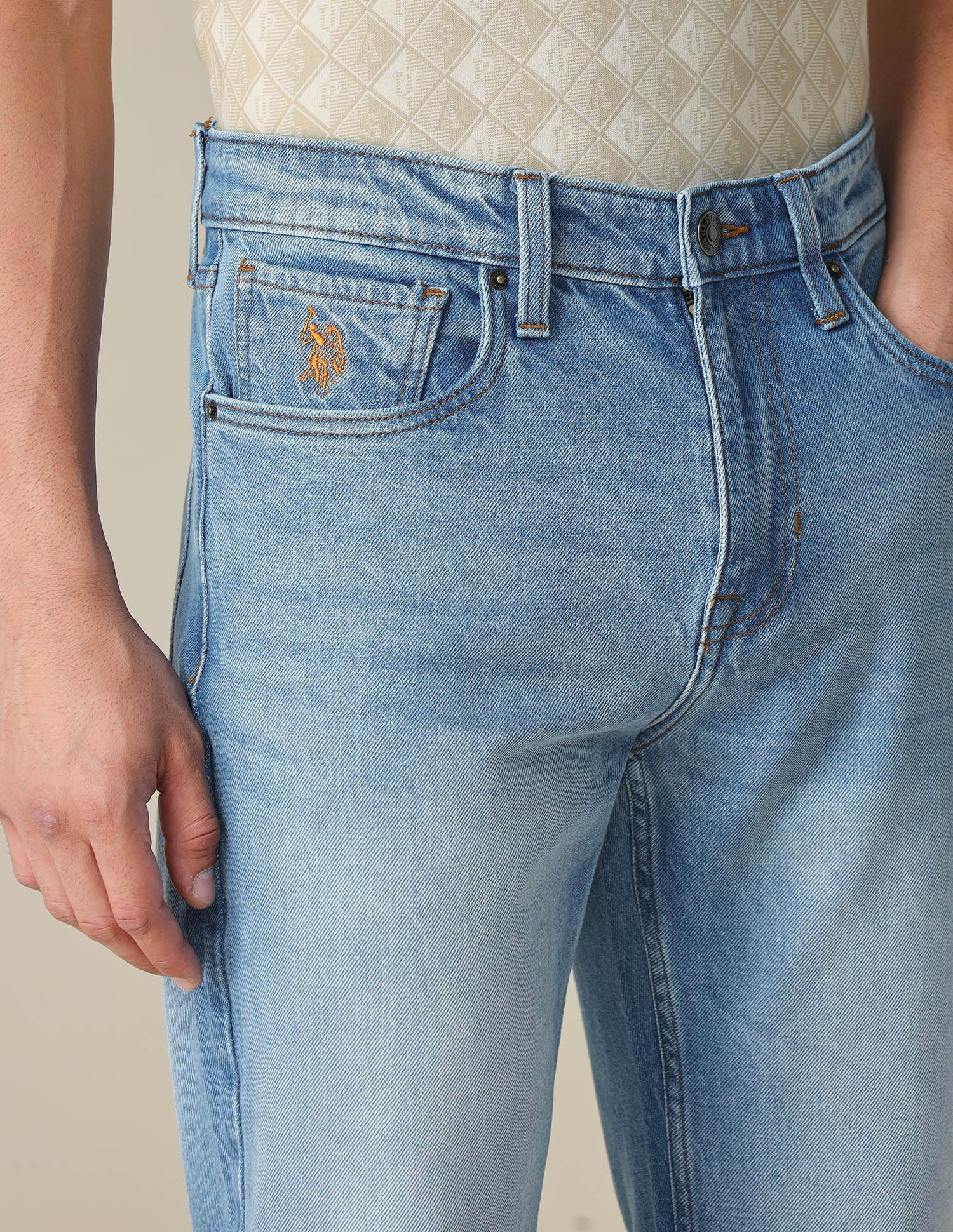 Harold Slim Straight Fit Blue Jeans - Image 7