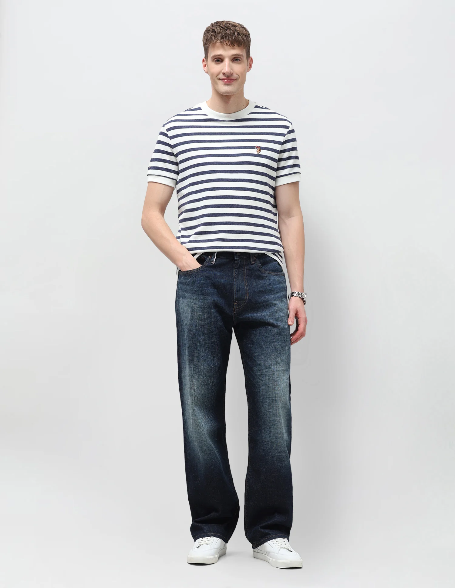 Harold Slim Straight Fit Blue Jeans - Image 3