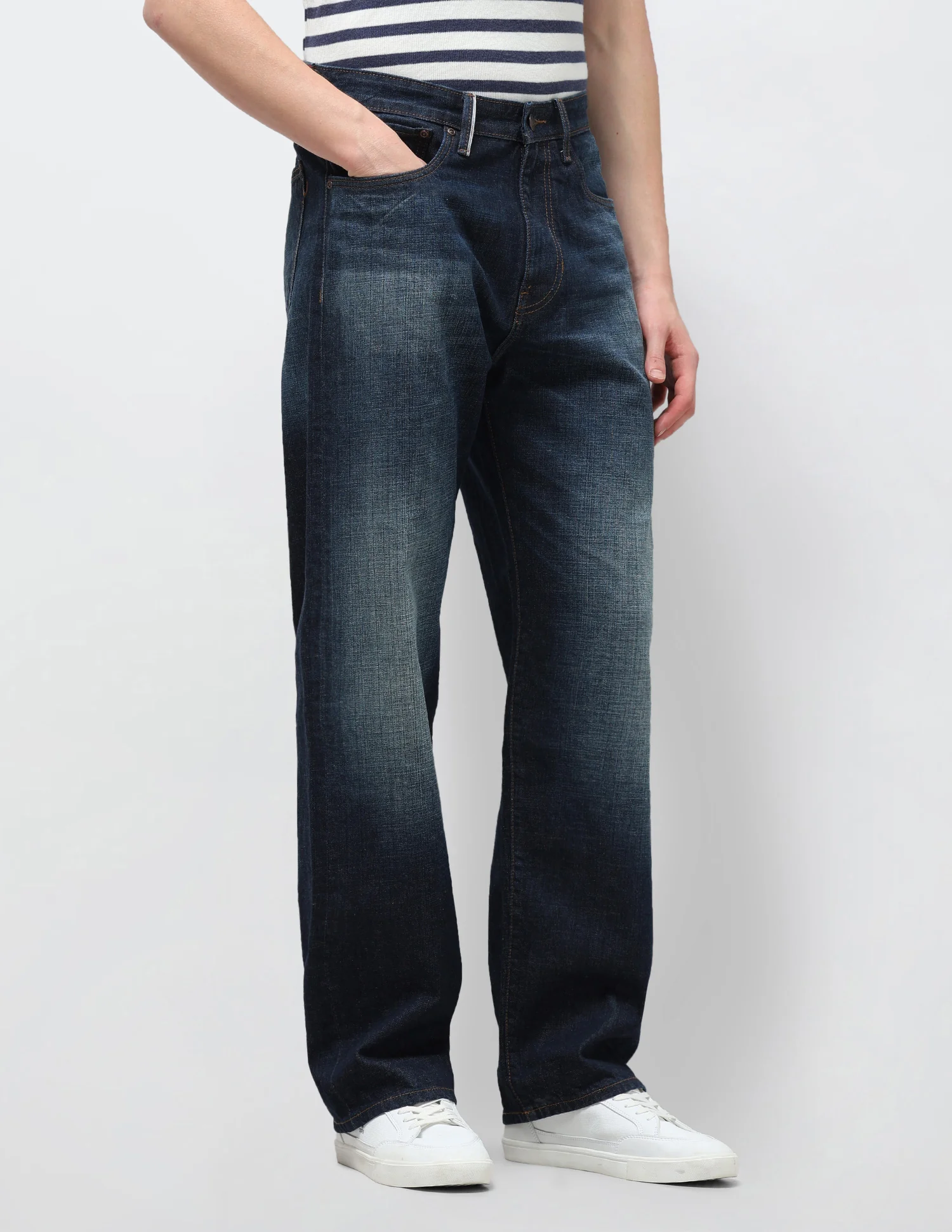 Harold Slim Straight Fit Blue Jeans - Image 4