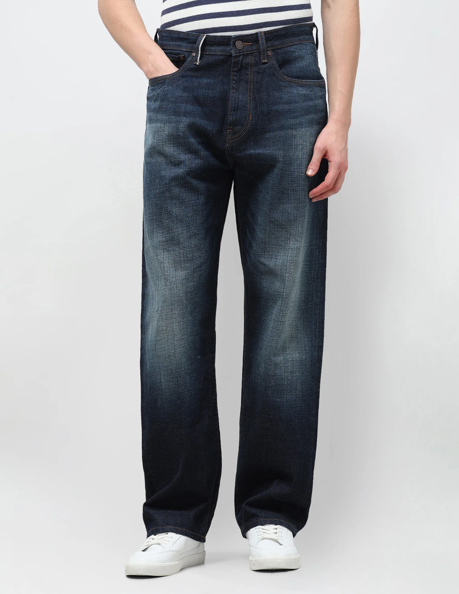 Harold Slim Straight Fit Blue Jeans - Image 6