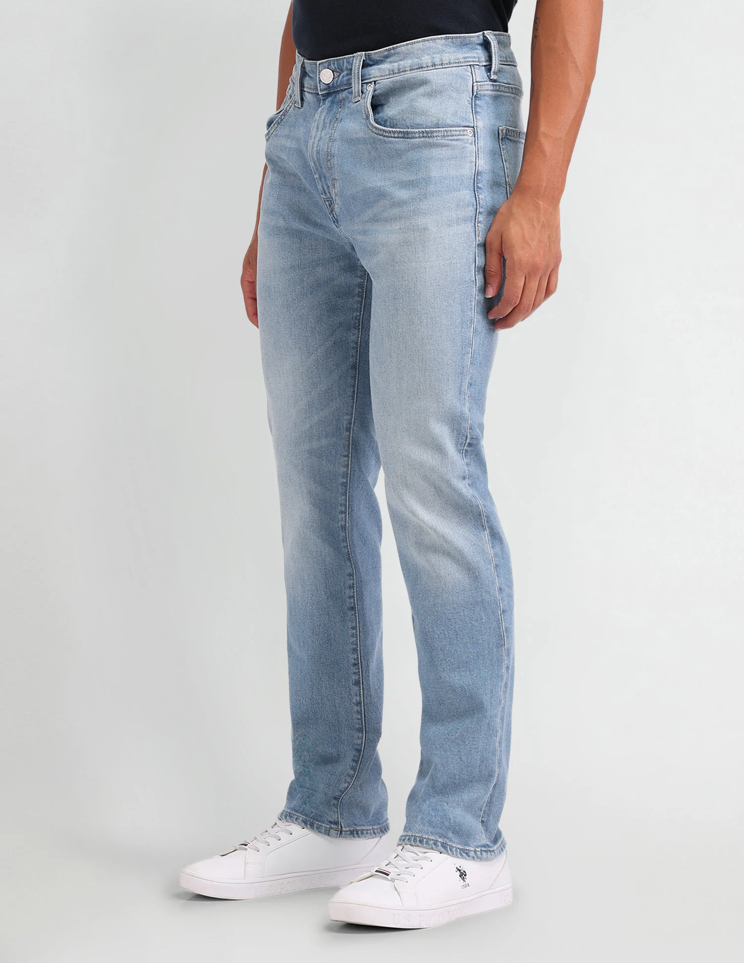 Harold Slim Straight Fit Blue Jeans - Image 4