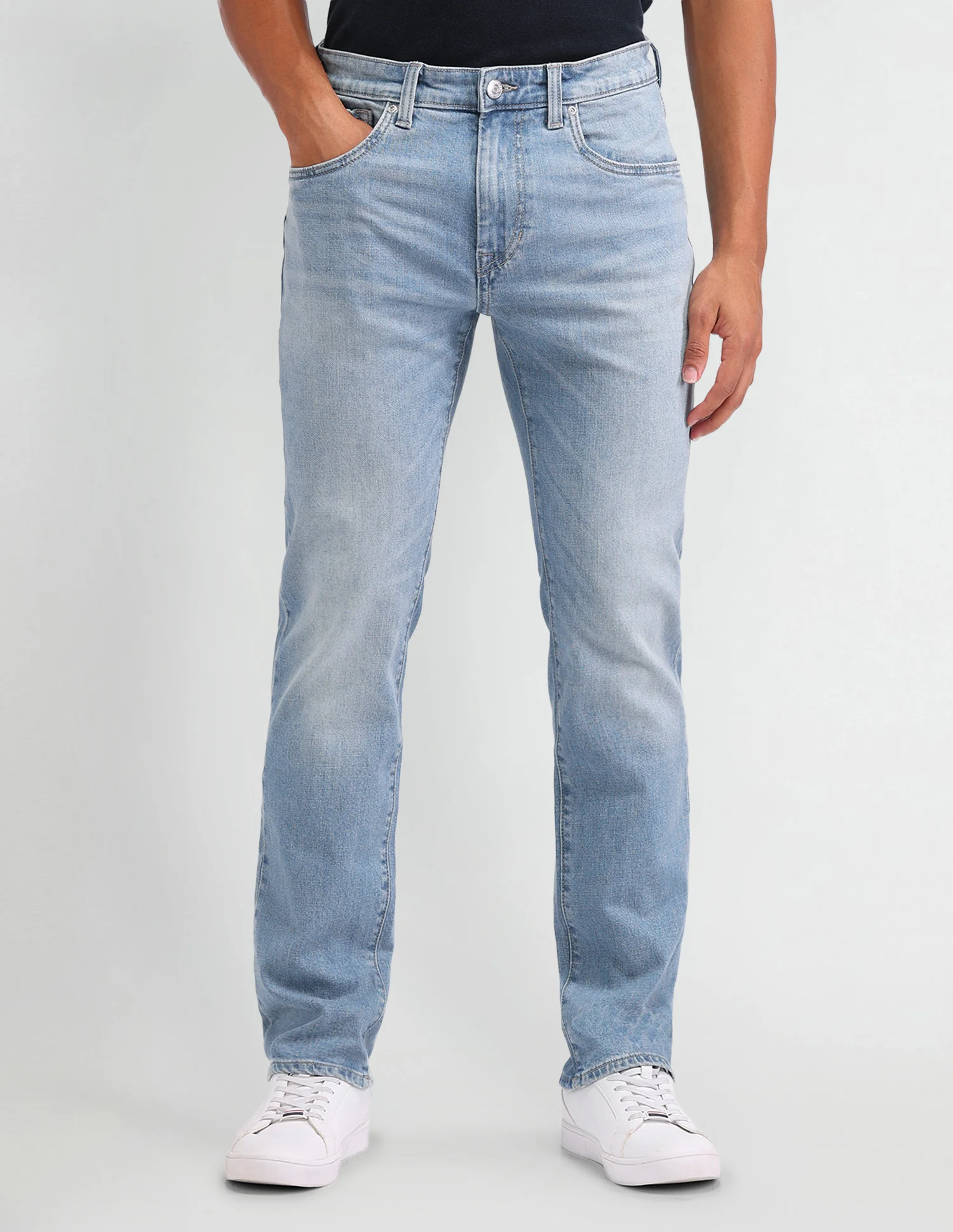 Harold Slim Straight Fit Blue Jeans - Image 6