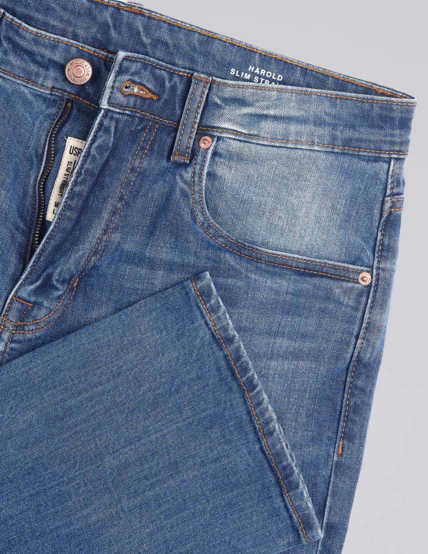 Harold Slim Straight Fit Blue Jeans - Image 2