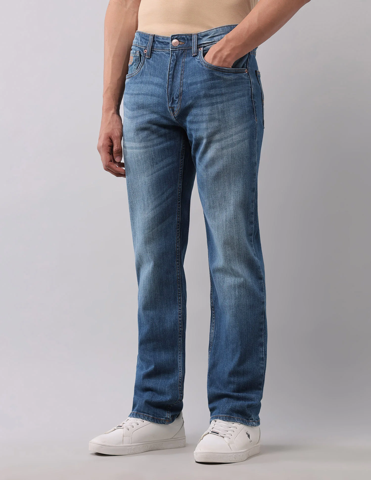 Harold Slim Straight Fit Blue Jeans - Image 4