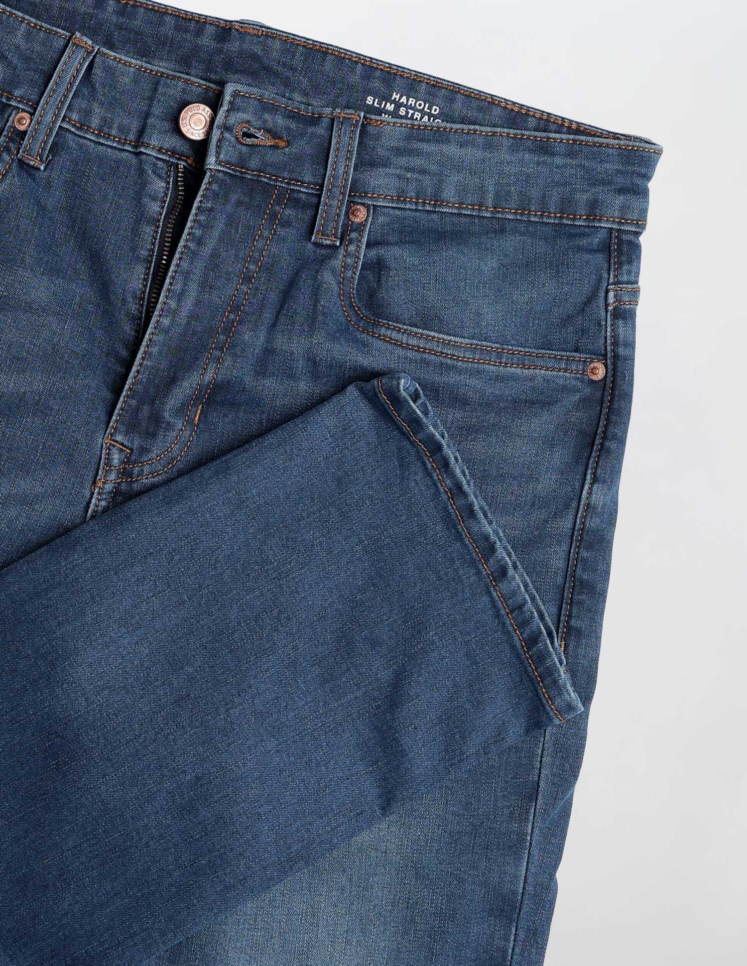 Harold Slim Straight Fit Blue Jeans - Image 2