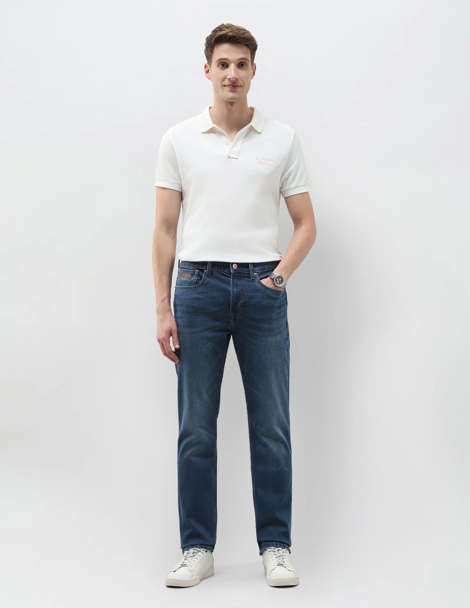 Harold Slim Straight Fit Blue Jeans - Image 3