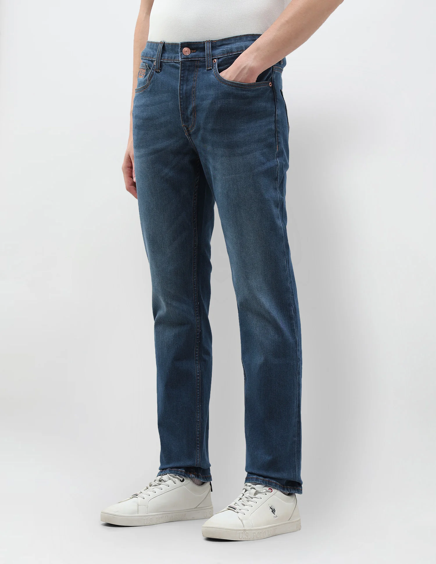 Harold Slim Straight Fit Blue Jeans - Image 4