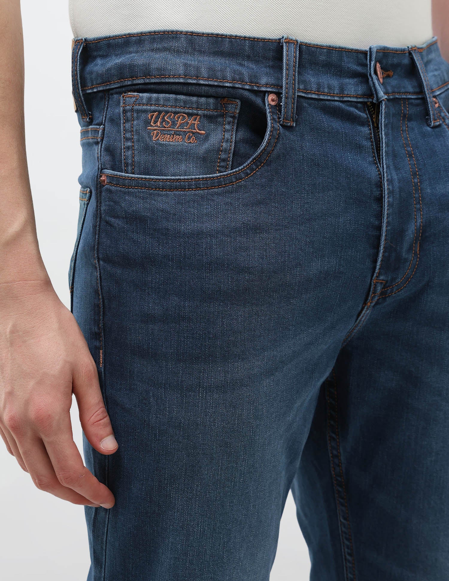Harold Slim Straight Fit Blue Jeans - Image 7