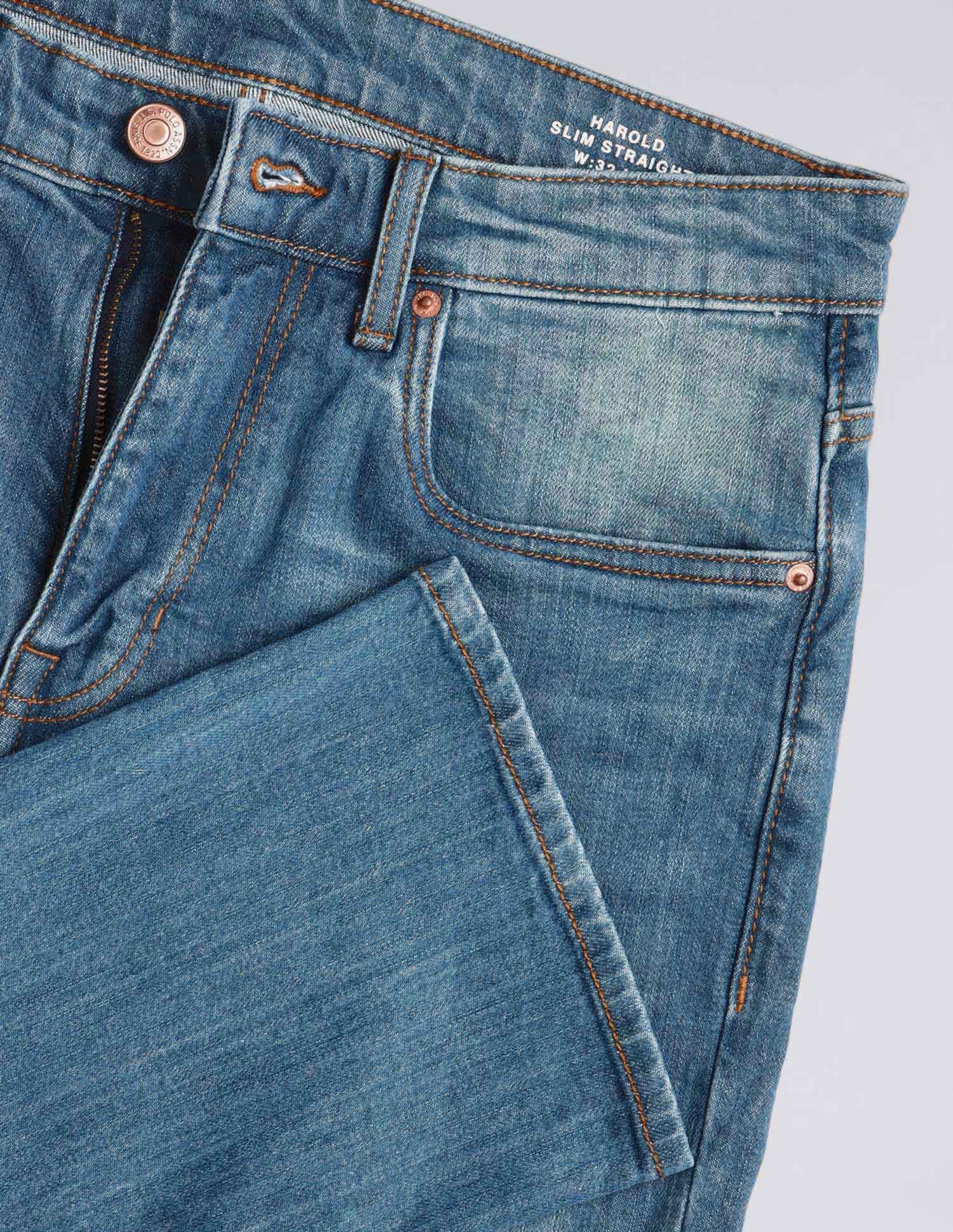 Harold Slim Straight Fit Blue Jeans - Image 2