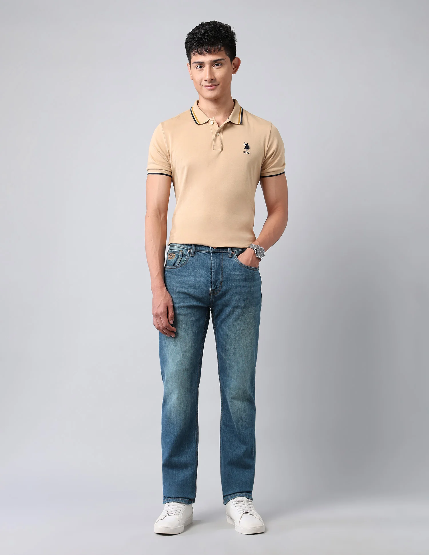 Harold Slim Straight Fit Blue Jeans - Image 3