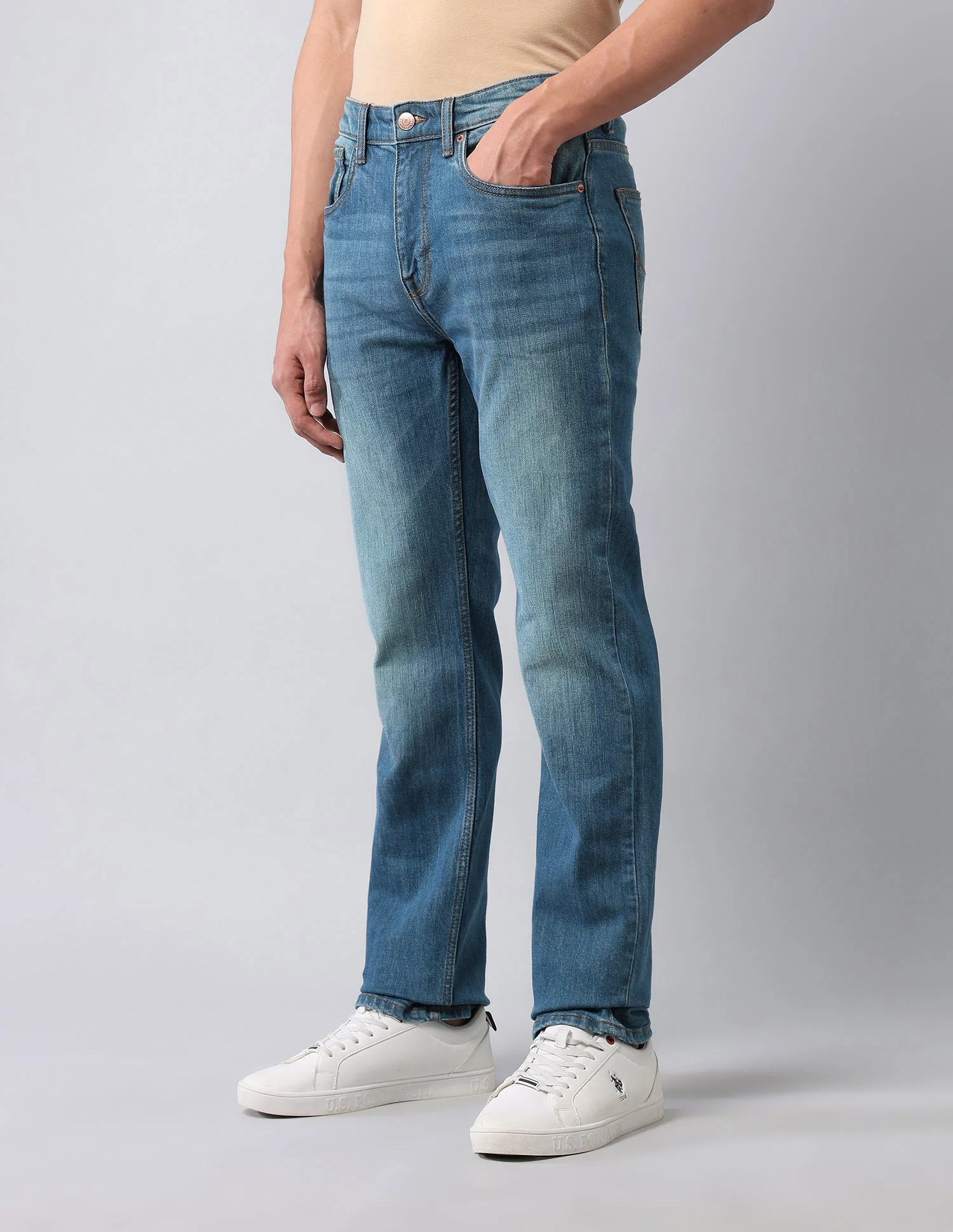 Harold Slim Straight Fit Blue Jeans - Image 4