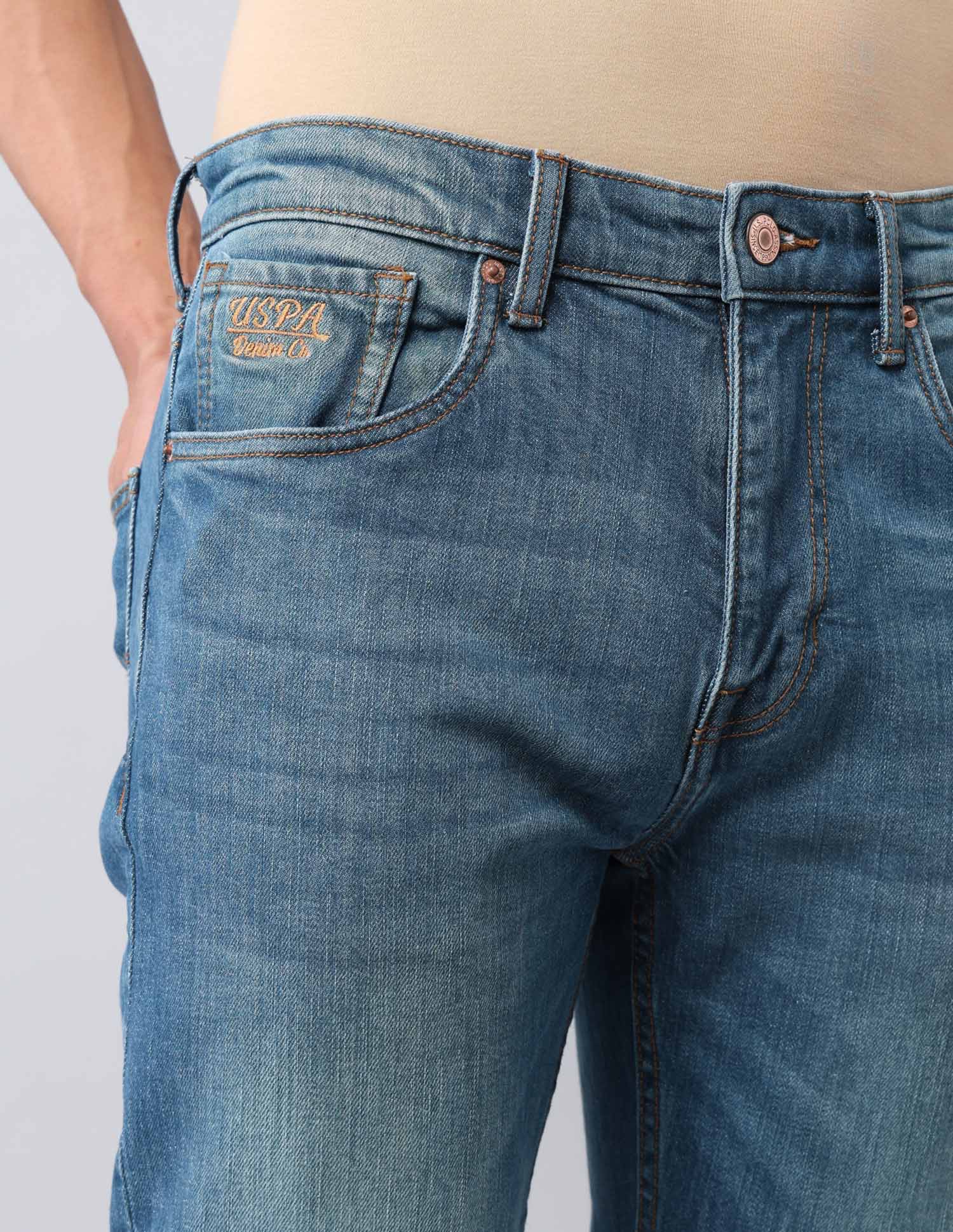 Harold Slim Straight Fit Blue Jeans - Image 7