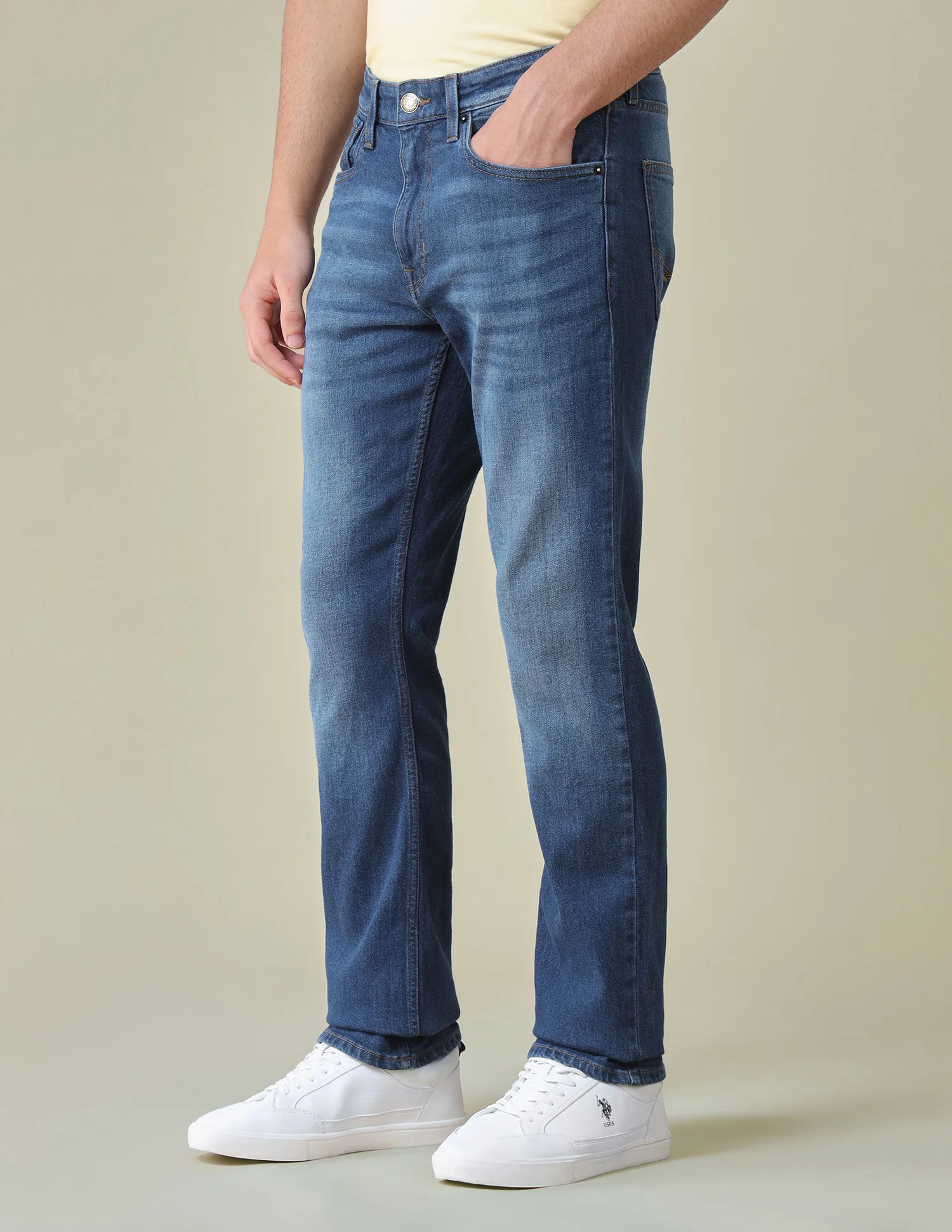 Harold Slim Straight Fit Blue Jeans - Image 4