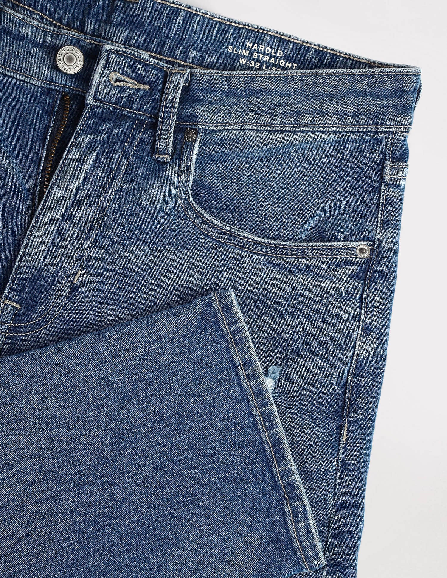 Harold Slim Straight Fit Blue Jeans - Image 2