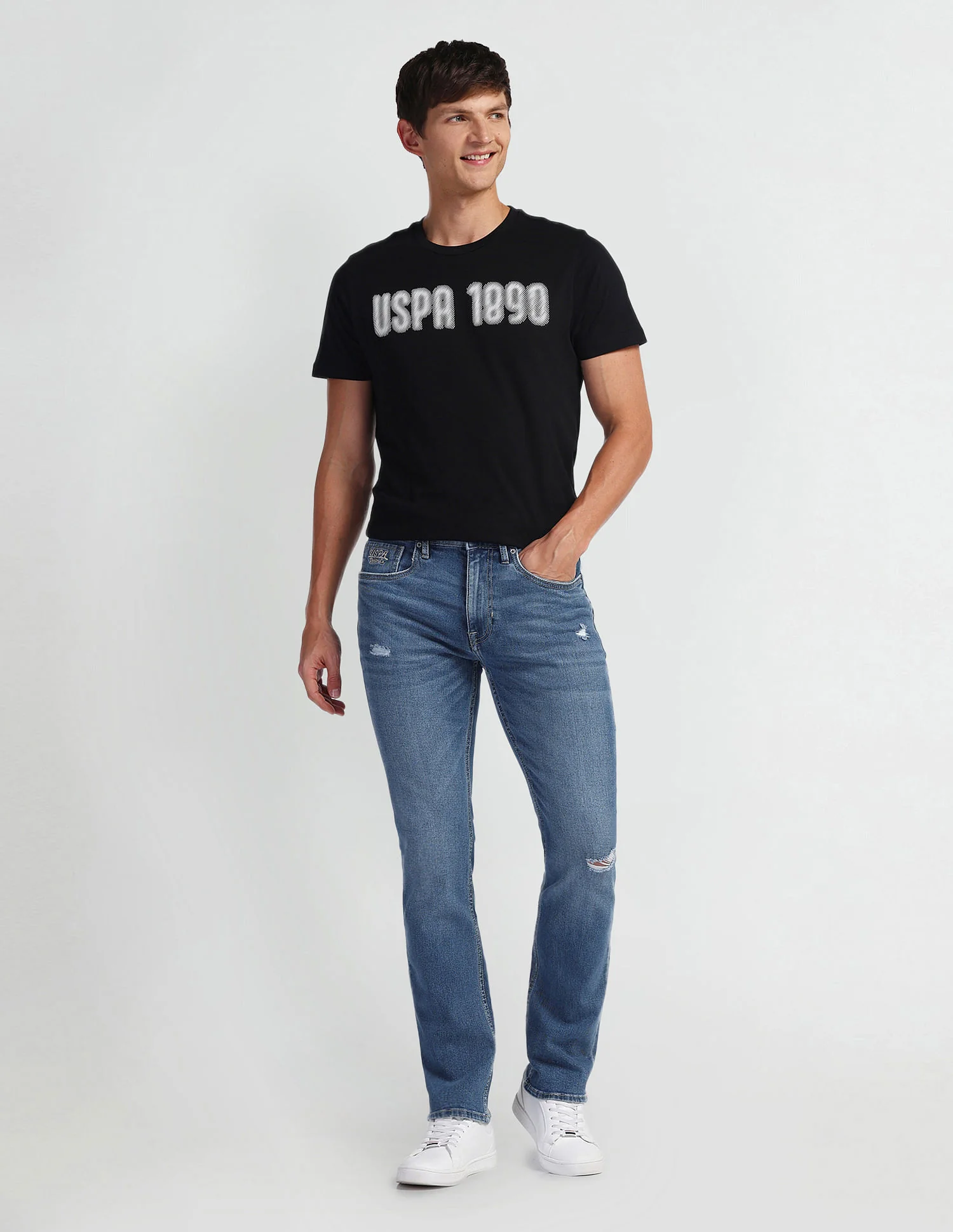 Harold Slim Straight Fit Blue Jeans - Image 3