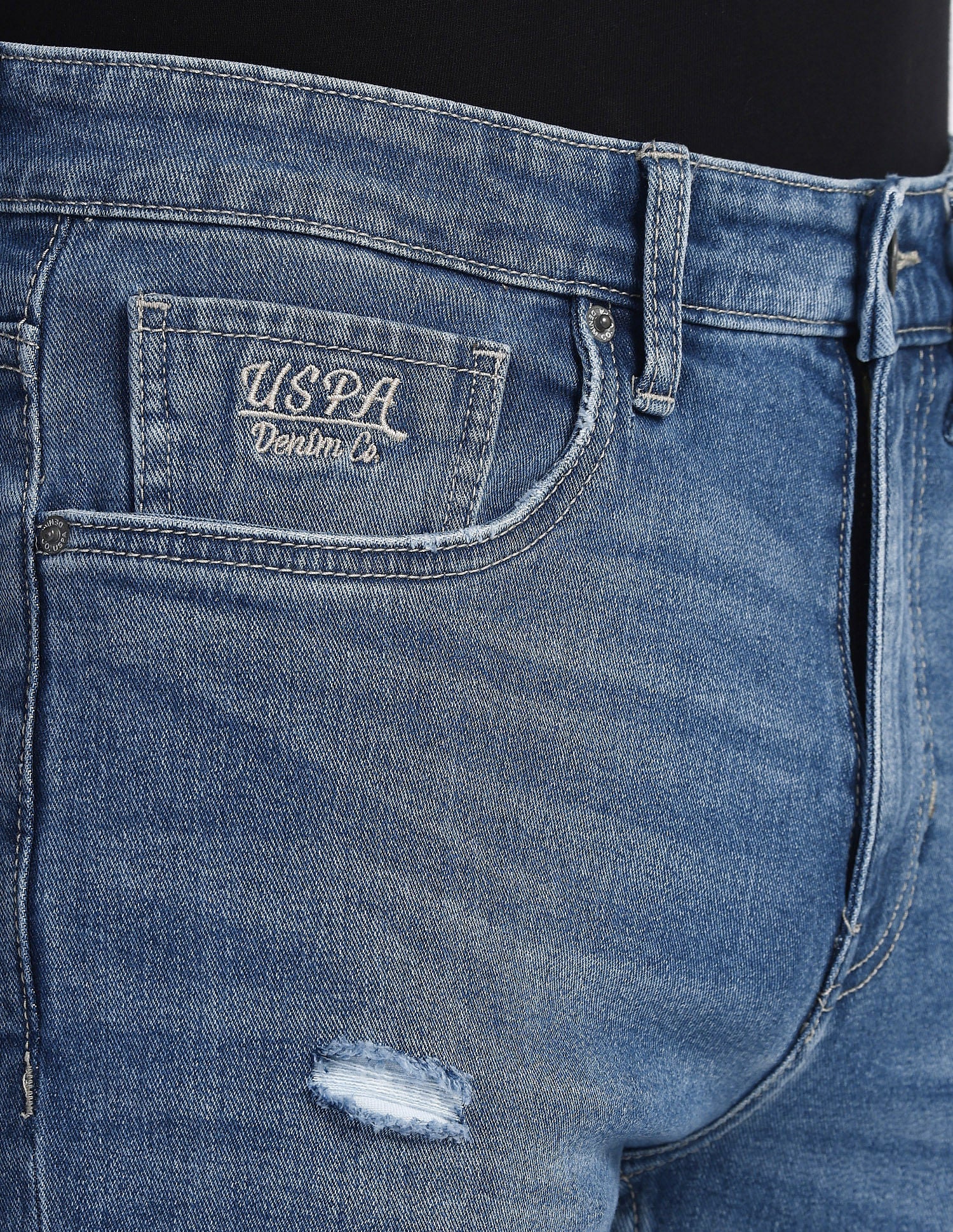 Harold Slim Straight Fit Blue Jeans - Image 7