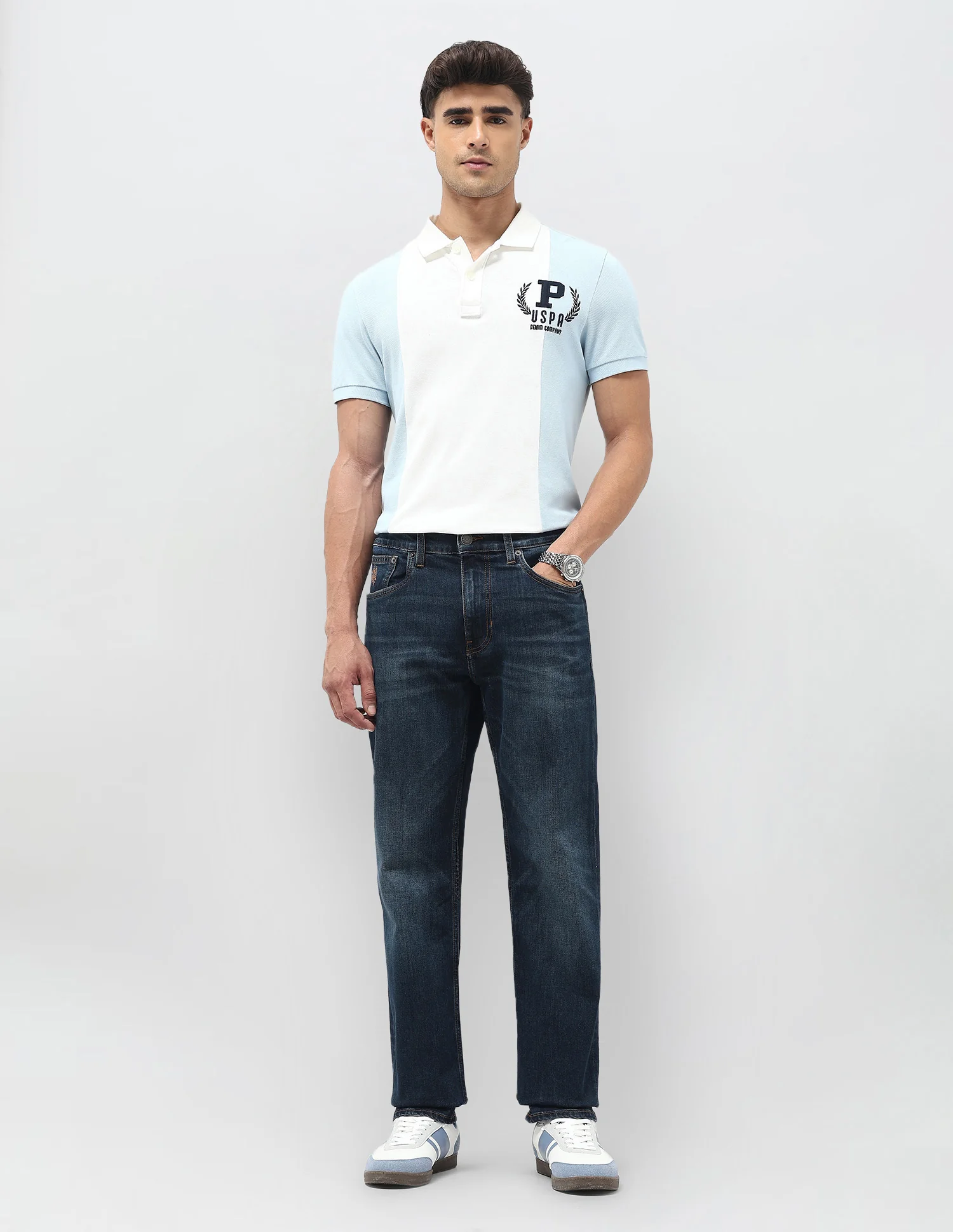 Harold Slim Straight Fit Blue Jeans - Image 3