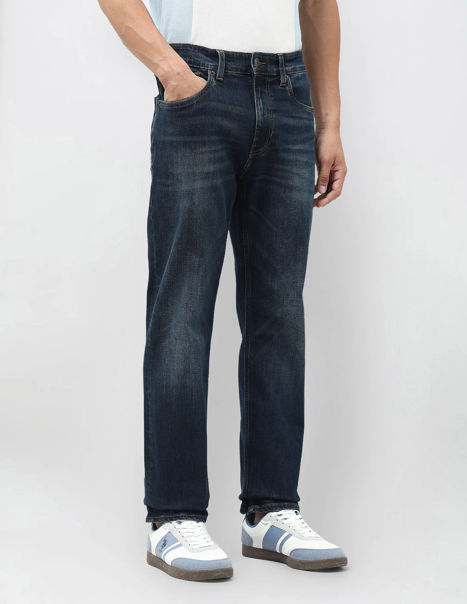 Harold Slim Straight Fit Blue Jeans - Image 4