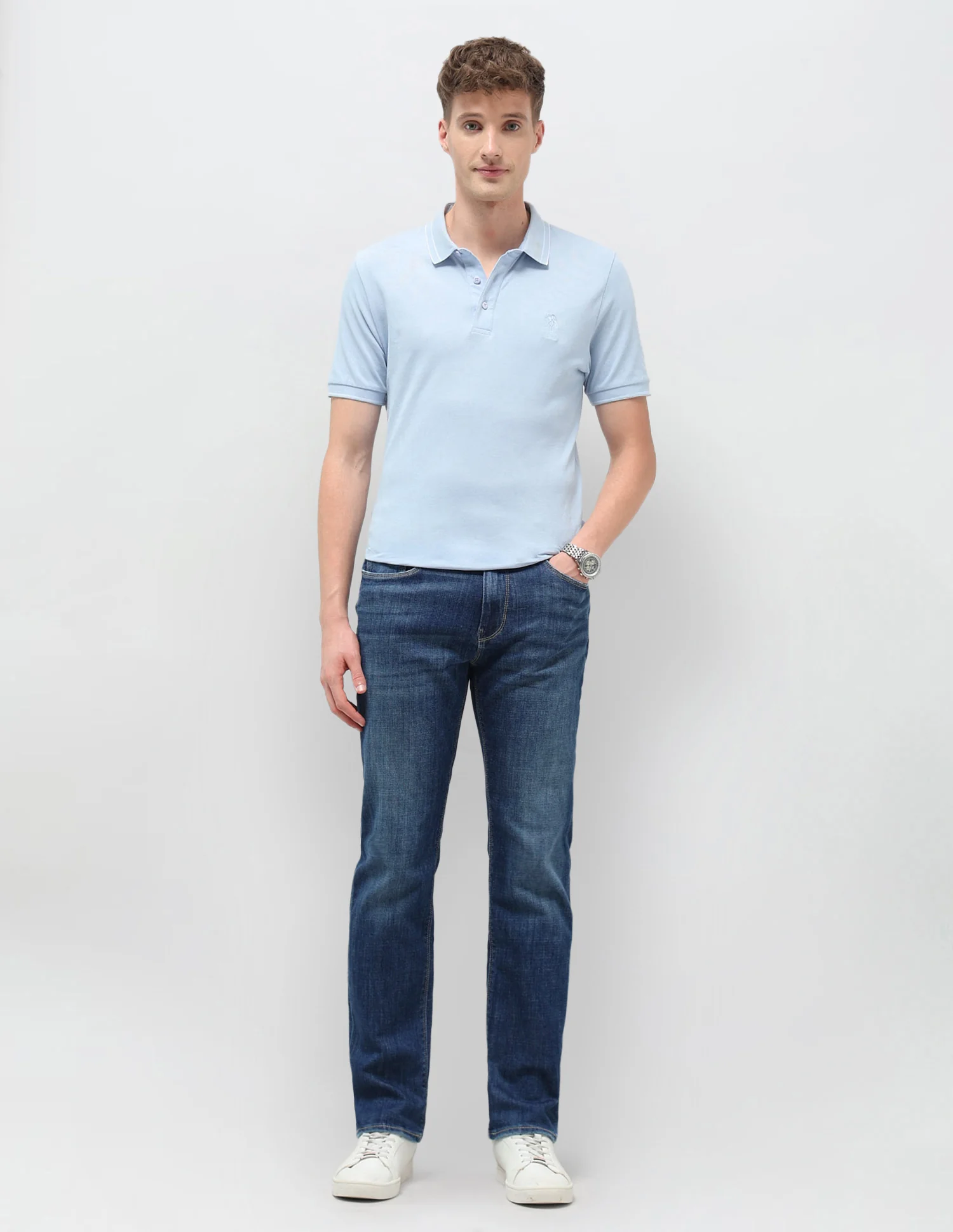 Harold Slim Straight Fit Blue Jeans - Image 3