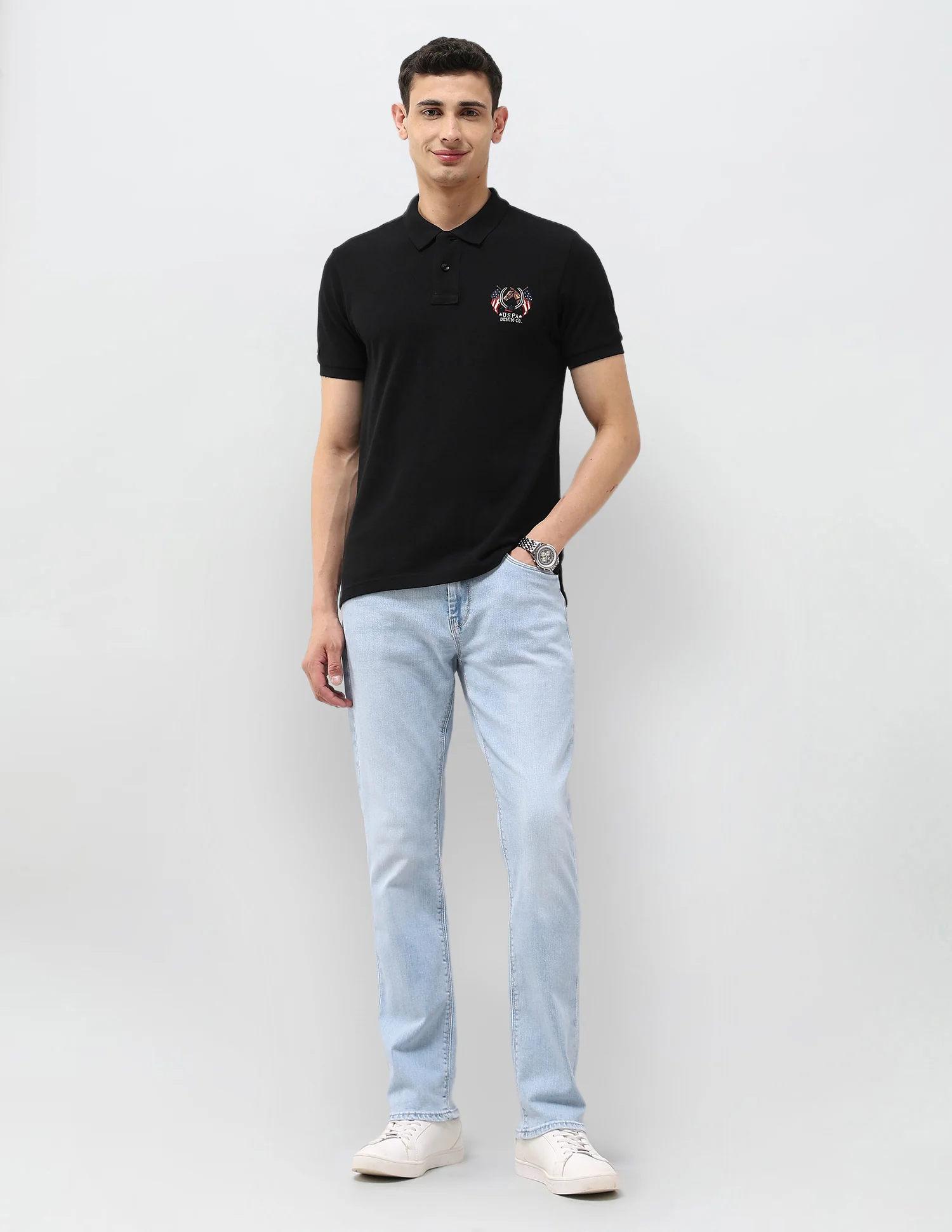 Harold Slim Straight Fit Blue Jeans - Image 3