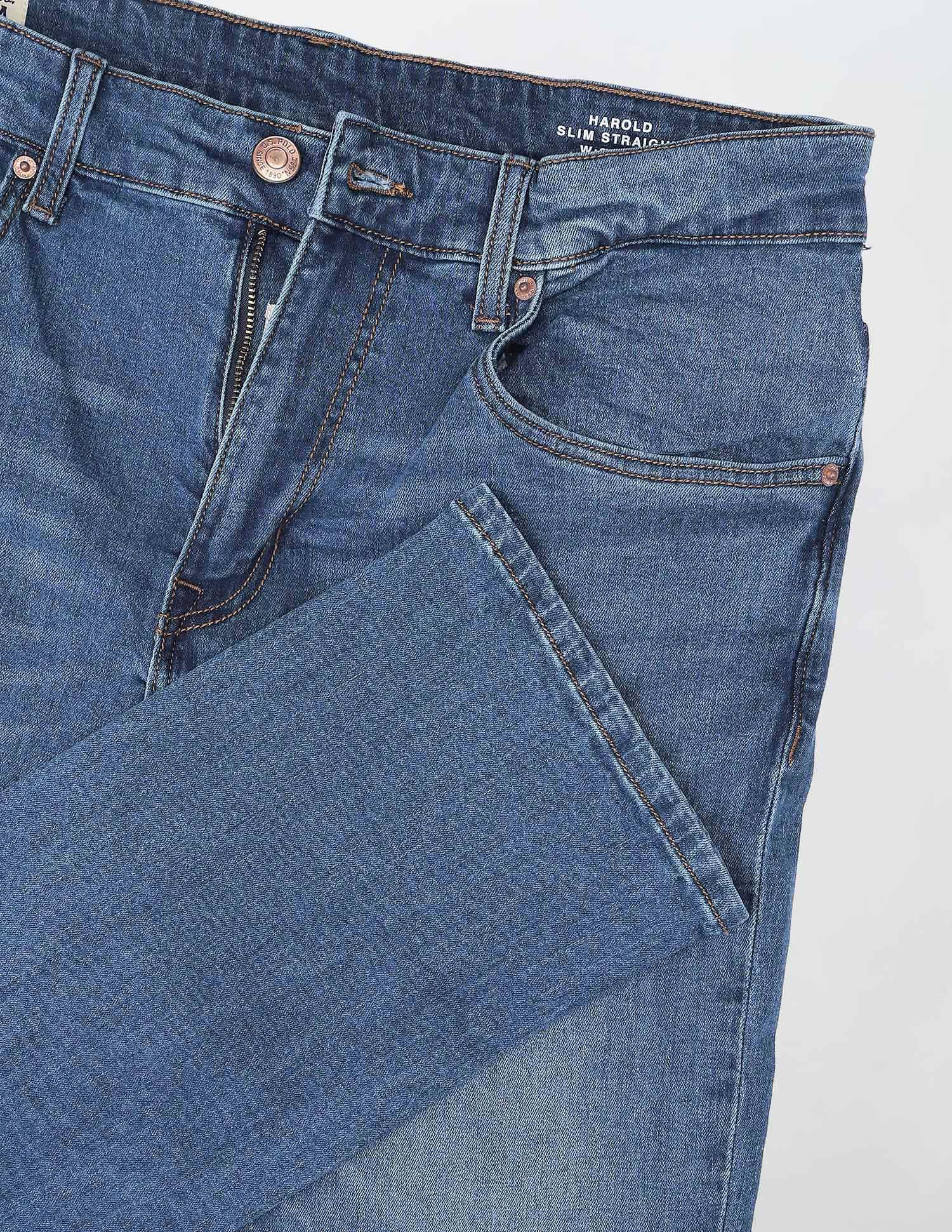 Harold Slim Straight Fit Blue Jeans - Image 2