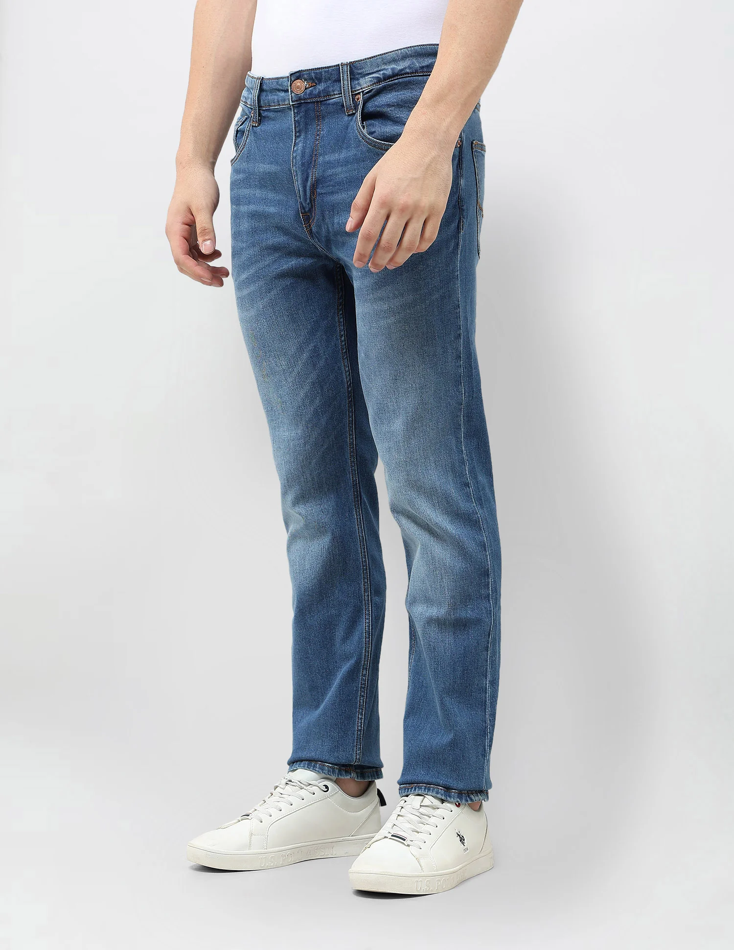 Harold Slim Straight Fit Blue Jeans - Image 4
