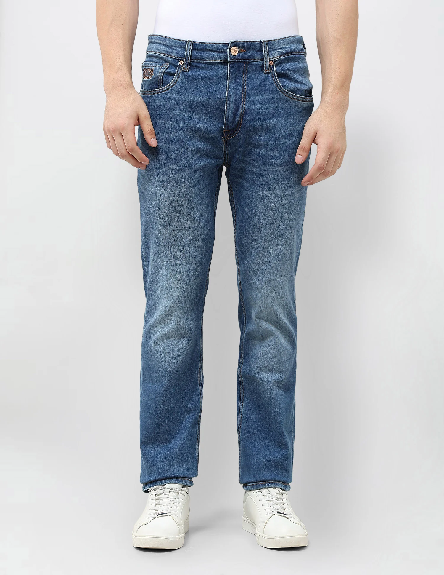 Harold Slim Straight Fit Blue Jeans - Image 6