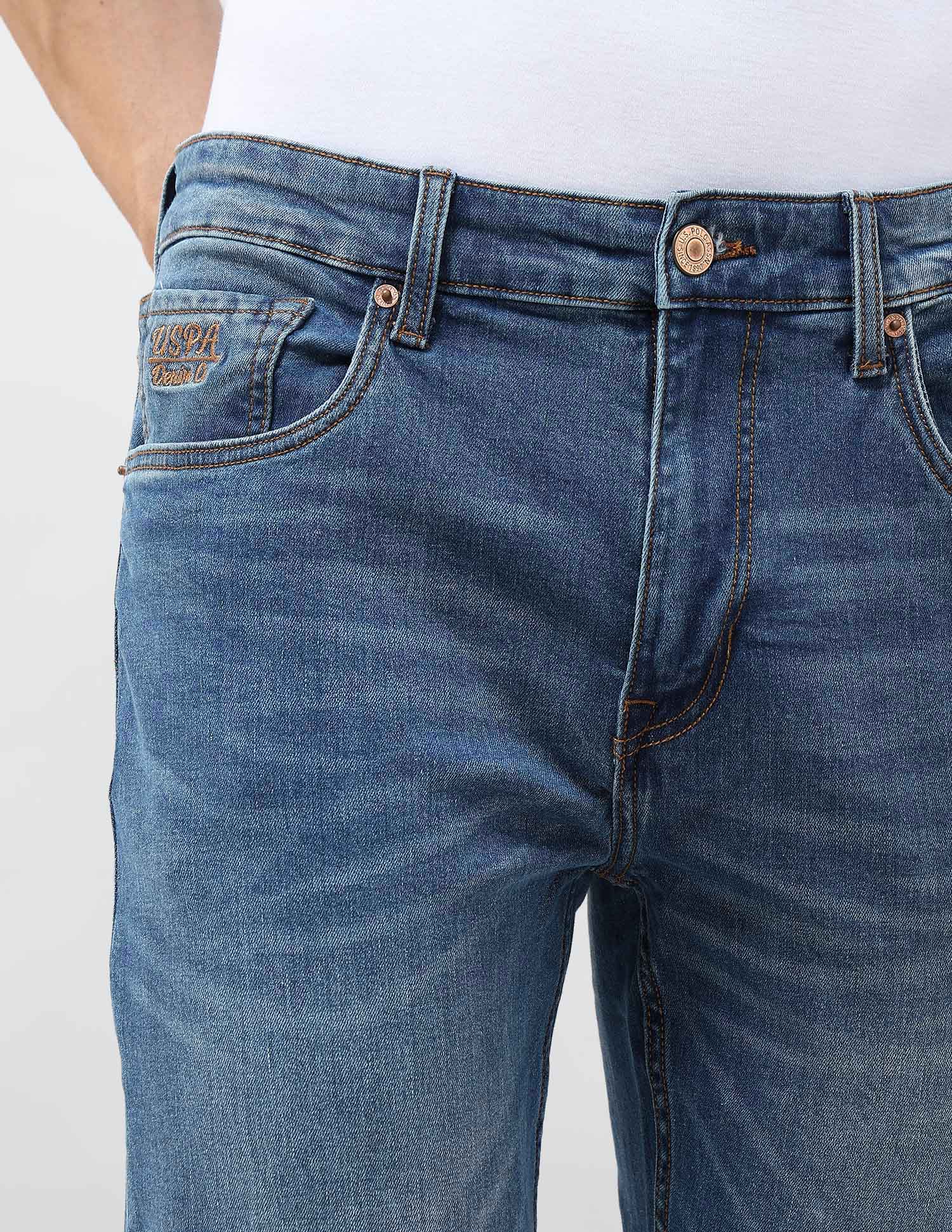 Harold Slim Straight Fit Blue Jeans - Image 7