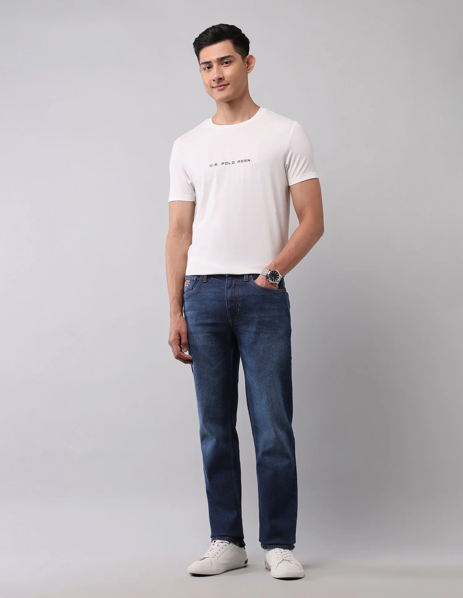Harold Slim Straight Fit Blue Jeans - Image 3