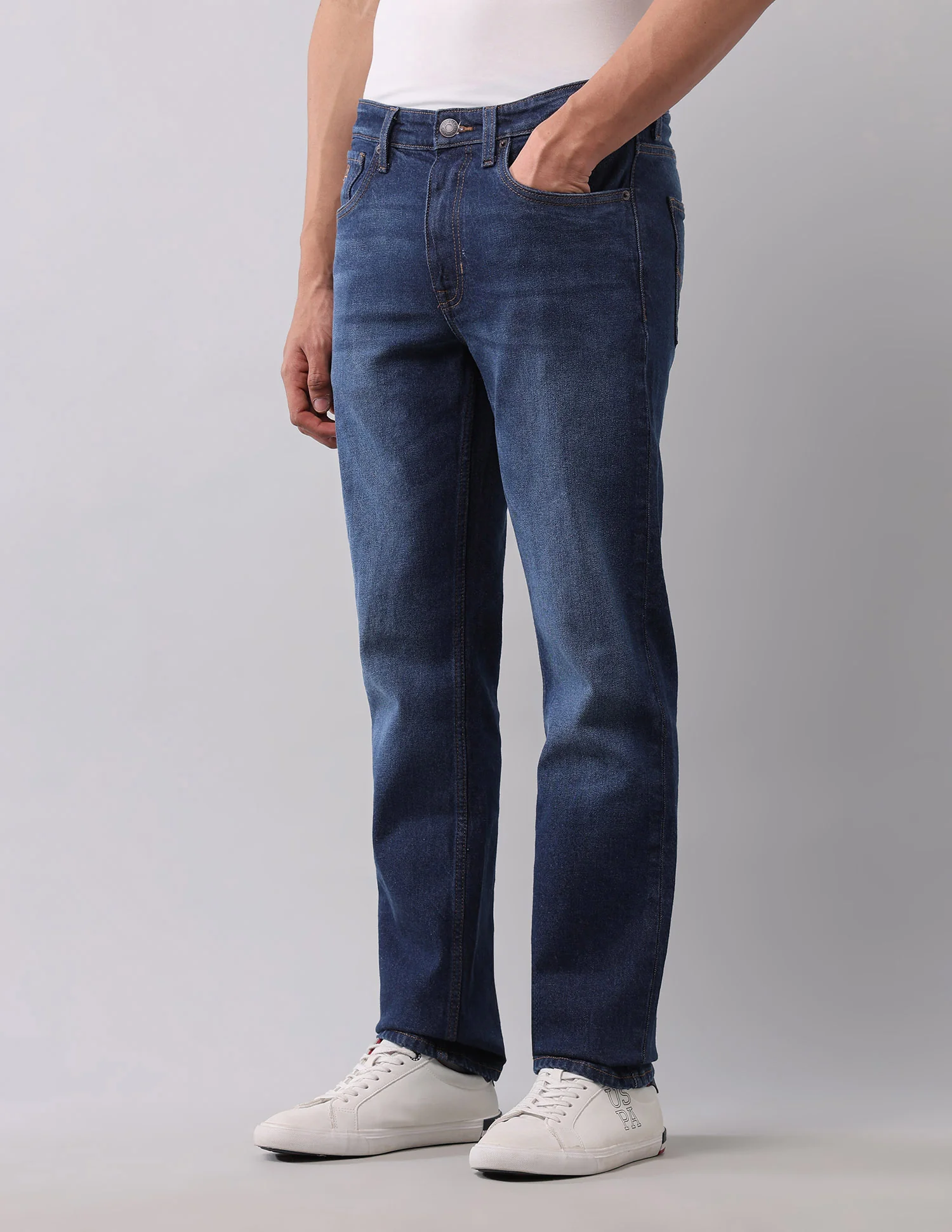 Harold Slim Straight Fit Blue Jeans - Image 4