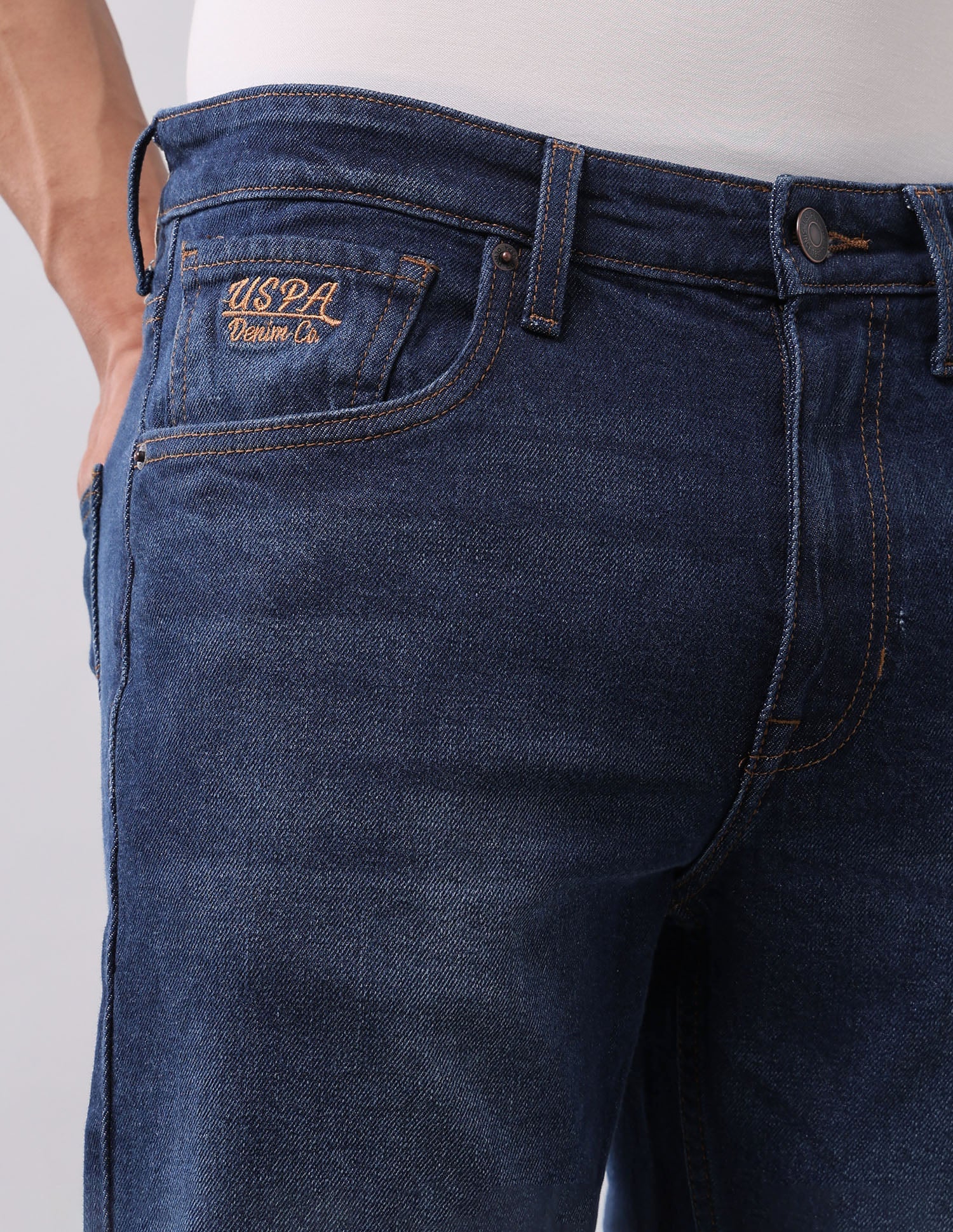 Harold Slim Straight Fit Blue Jeans - Image 7
