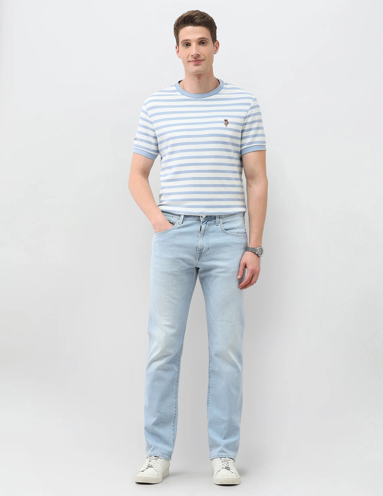 Harold Slim Straight Fit Blue Jeans - Image 3