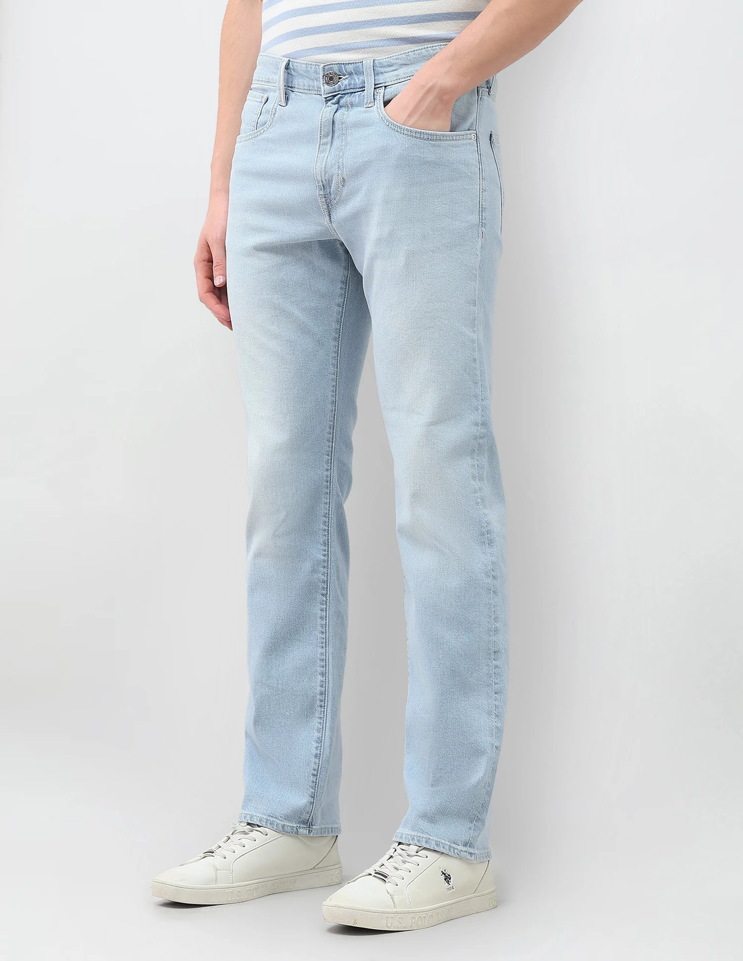 Harold Slim Straight Fit Blue Jeans - Image 4