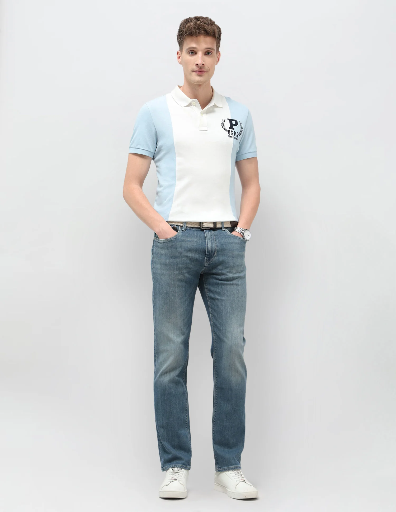 Harold Slim Straight Fit Blue Jeans - Image 3