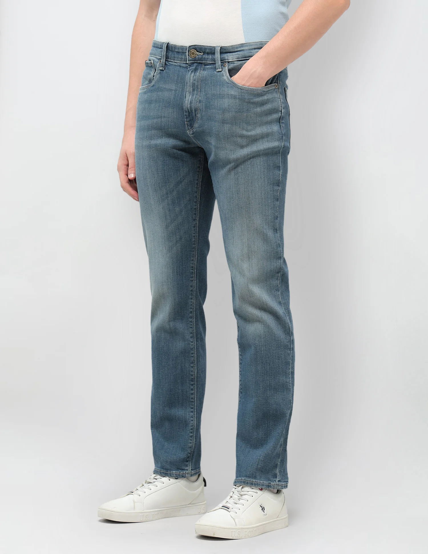 Harold Slim Straight Fit Blue Jeans - Image 4