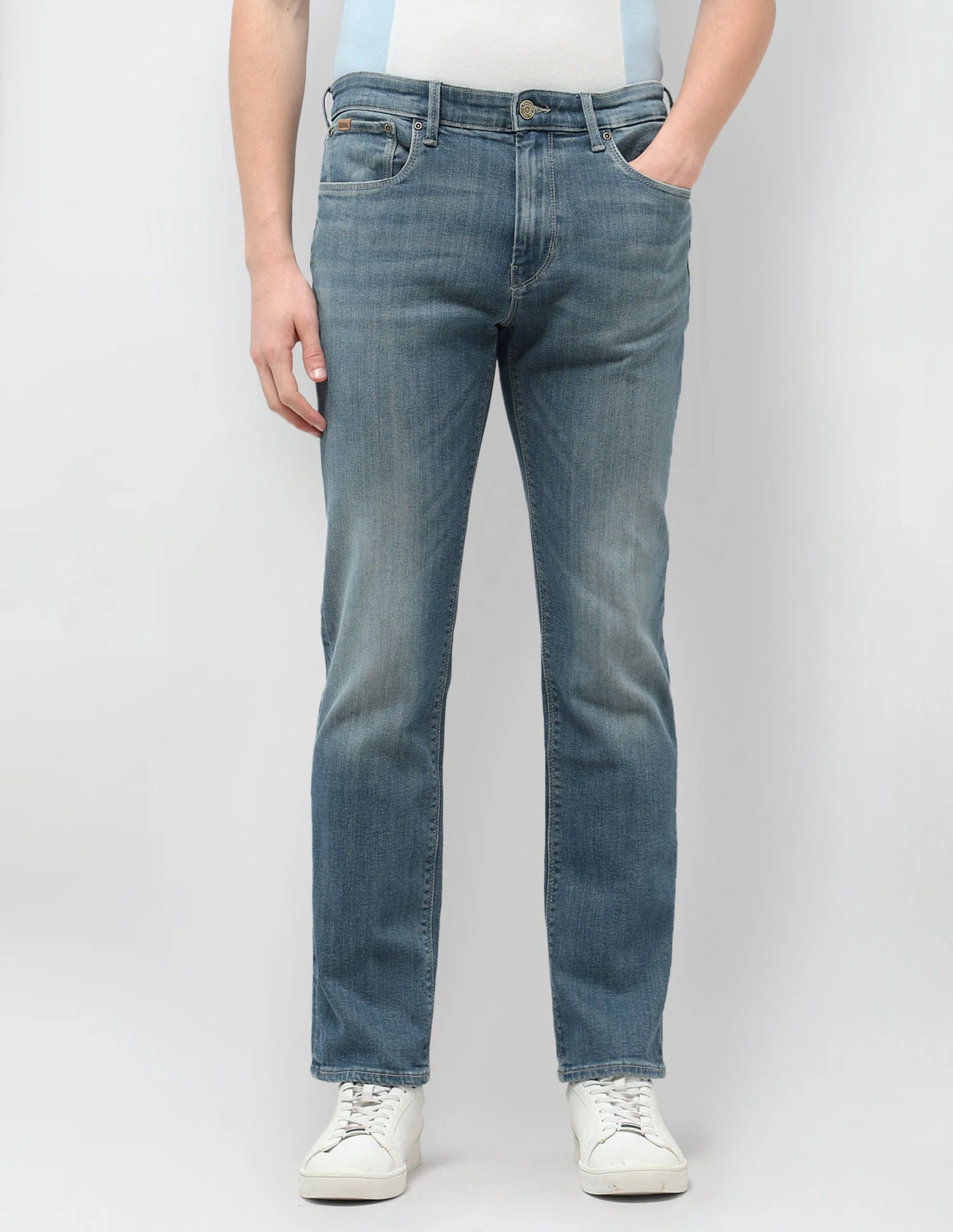 Harold Slim Straight Fit Blue Jeans - Image 6