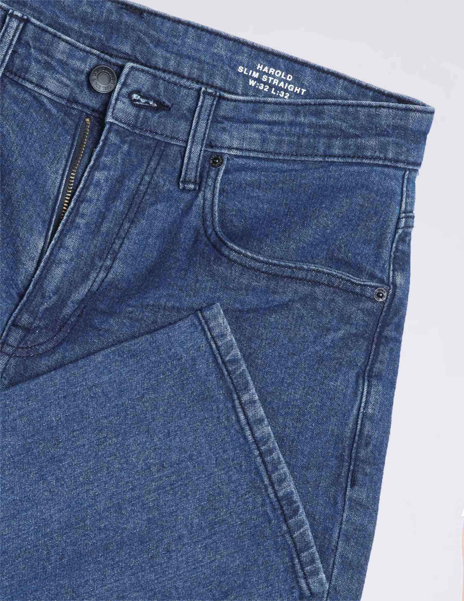 Harold Slim Straight Fit Blue Jeans - Image 2